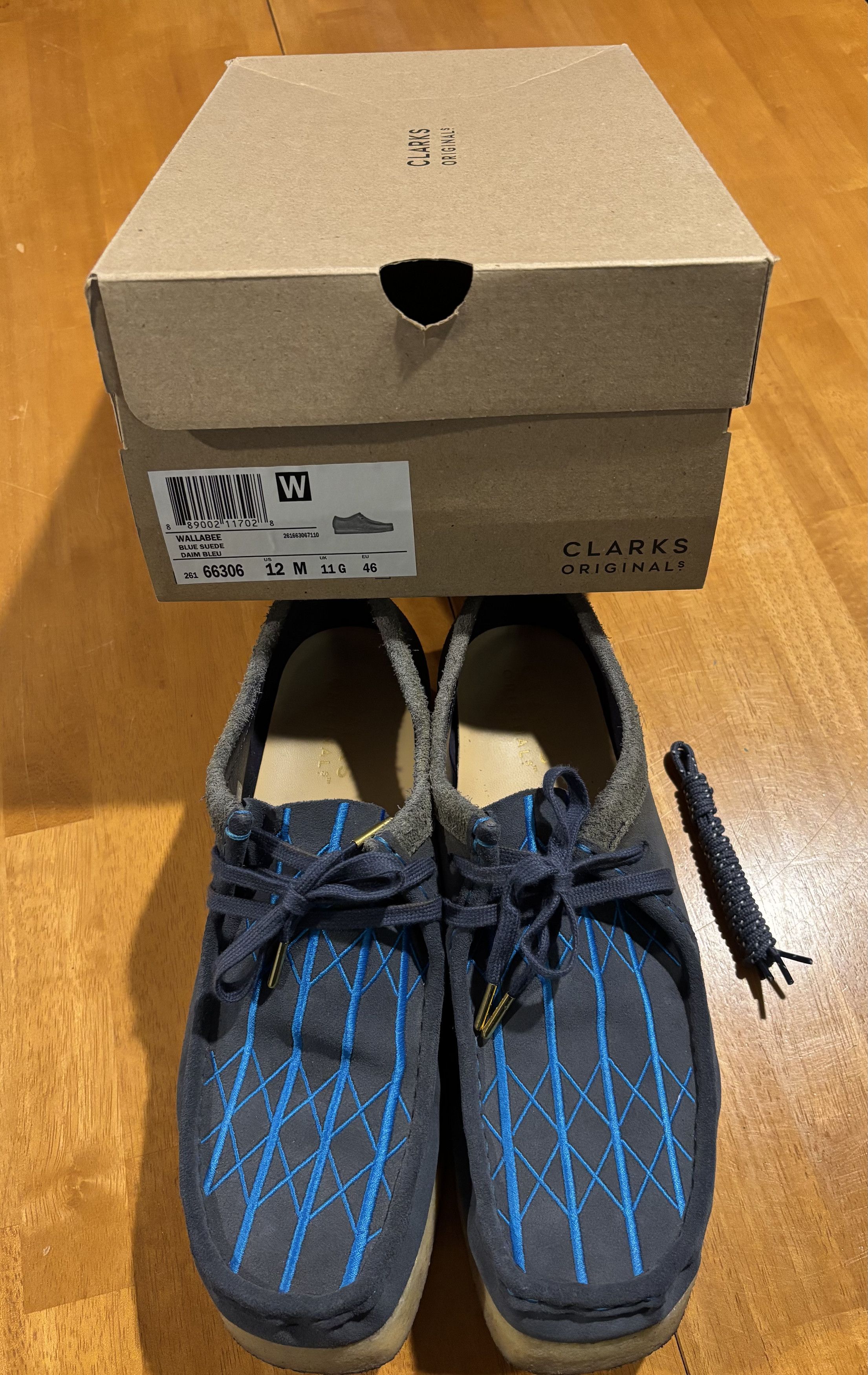 BetterTM × Clarks × Nepenthes 2023 Re-Purposed Gate Blue Suede Wallabees Size US 12 / EU 45 - 3 Thumbnail