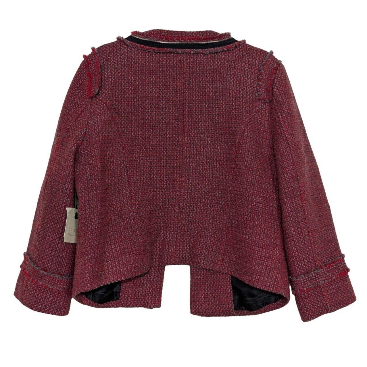 Designer NEW Hinge 1 Tweed Cropped Jacket Blazer Womens Size Large Size L / US 10 / IT 46 - 11 Thumbnail