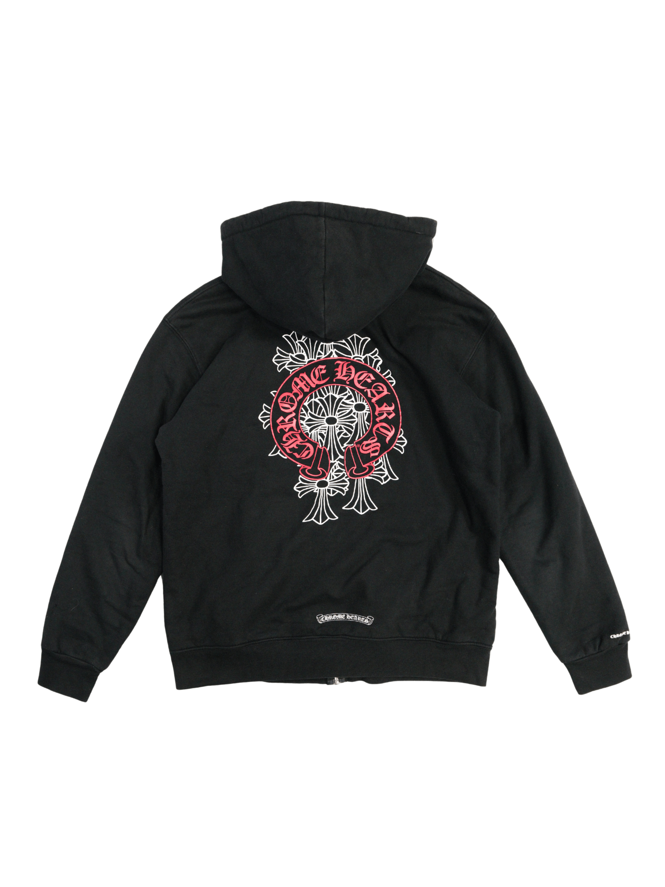 Chrome Hearts Chrome Hearts Red Horseshoe Waffle Zip Up Hoodie Size US XL / EU 56 / 4 - 1 Thumbnail