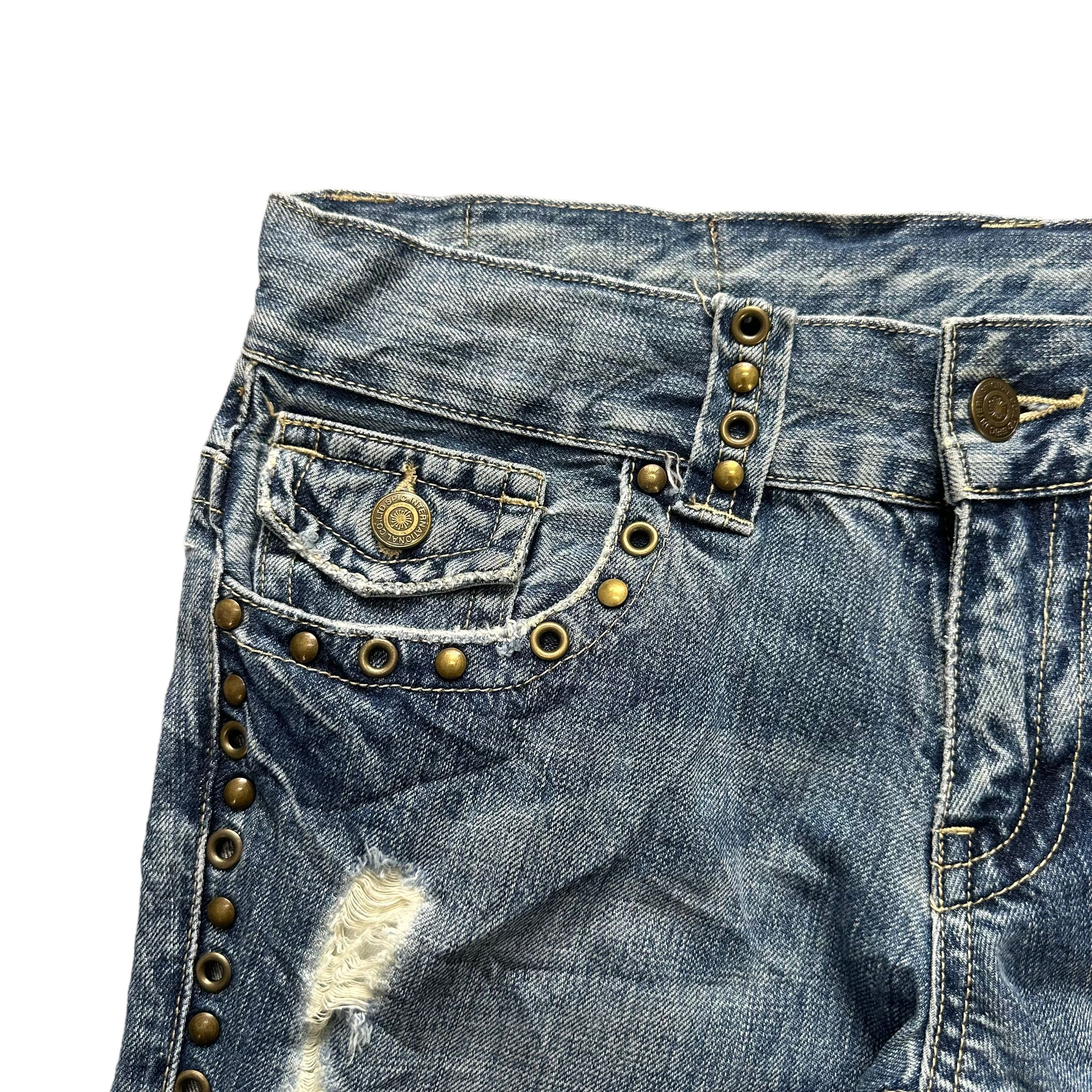 Tornado Mart TORNADO MART TWISTED FLARE STUDDED DISTRESSED JEAN #8505-012 Size 31" - 3 Thumbnail