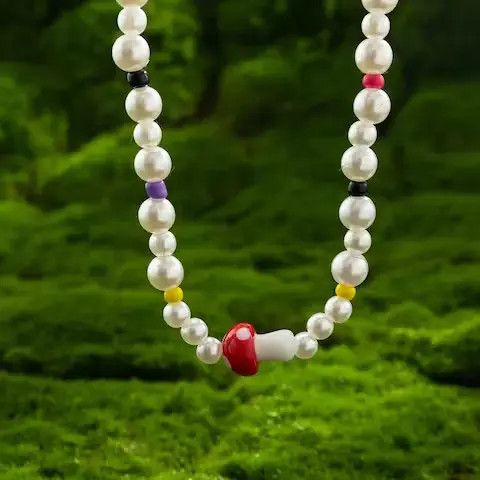 Japanese Brand Pearl Colorful Glass Rice Bead Choker Necklace For Size ONE SIZE - 3 Thumbnail