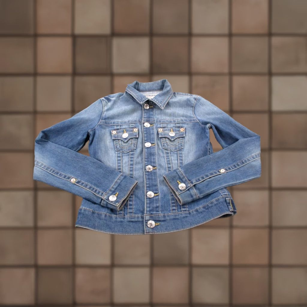 True Religion True Religion Jacket Womens XS Blue Denim Trucker Shirt Jacket Cassual Workwear Outdoor Outdoors Size 26" / US 2 / IT 38 - 1 Thumbnail