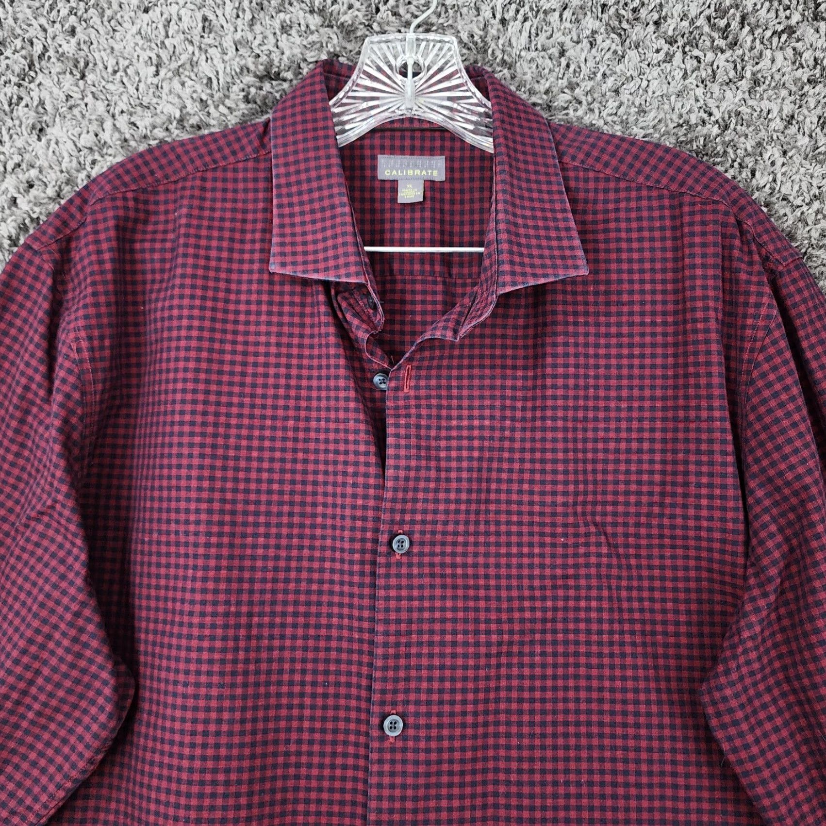 Vintage Calibrate Shirt Adult XL Red Plaid Long Sleeve Non-Iron Button Up Mens Size US XL / EU 56 / 4 - 3 Thumbnail