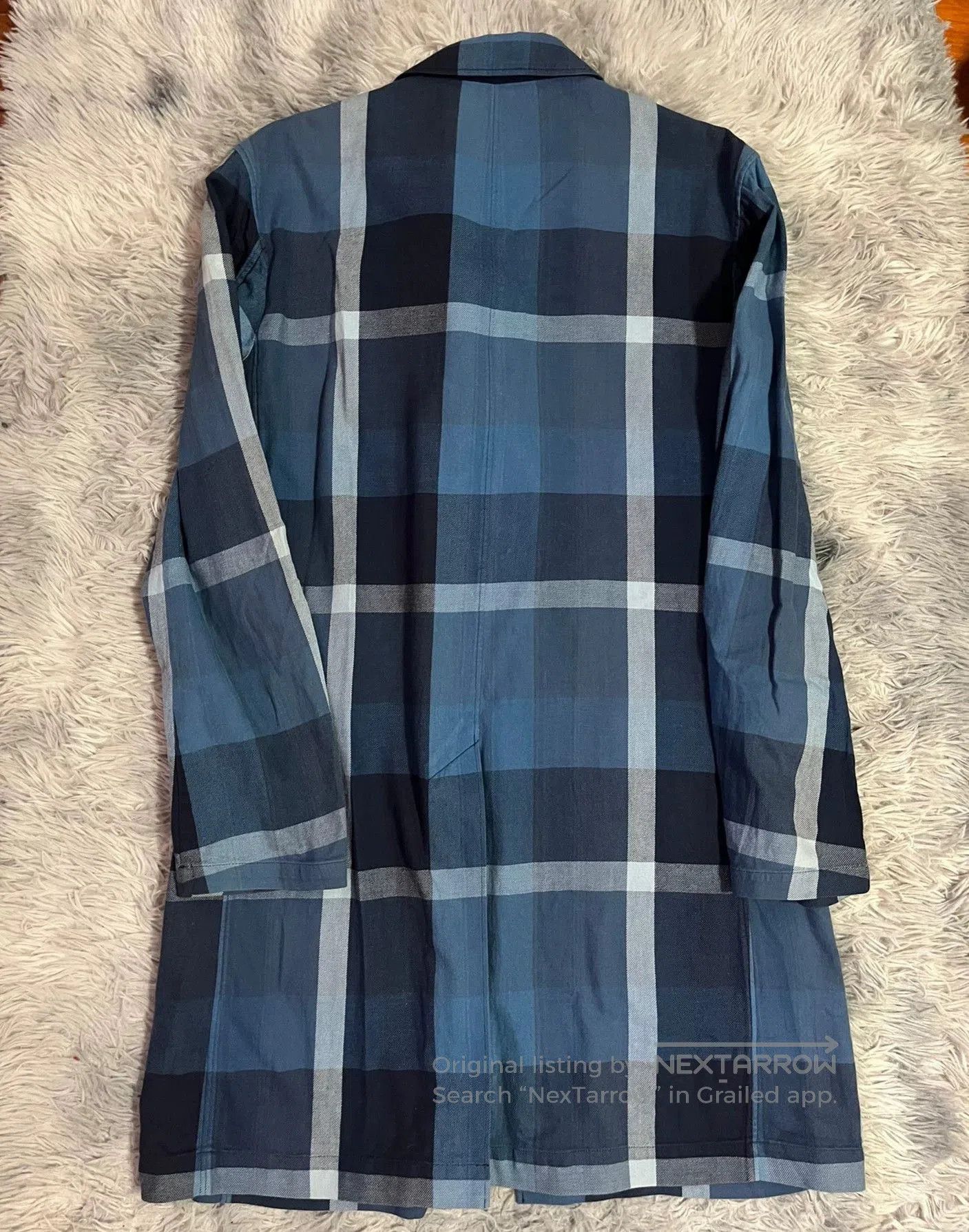 Burberry Burberry Black Label Blue Plaid Trench Coat. Size US L / EU 52-54 / 3 - 4 Thumbnail