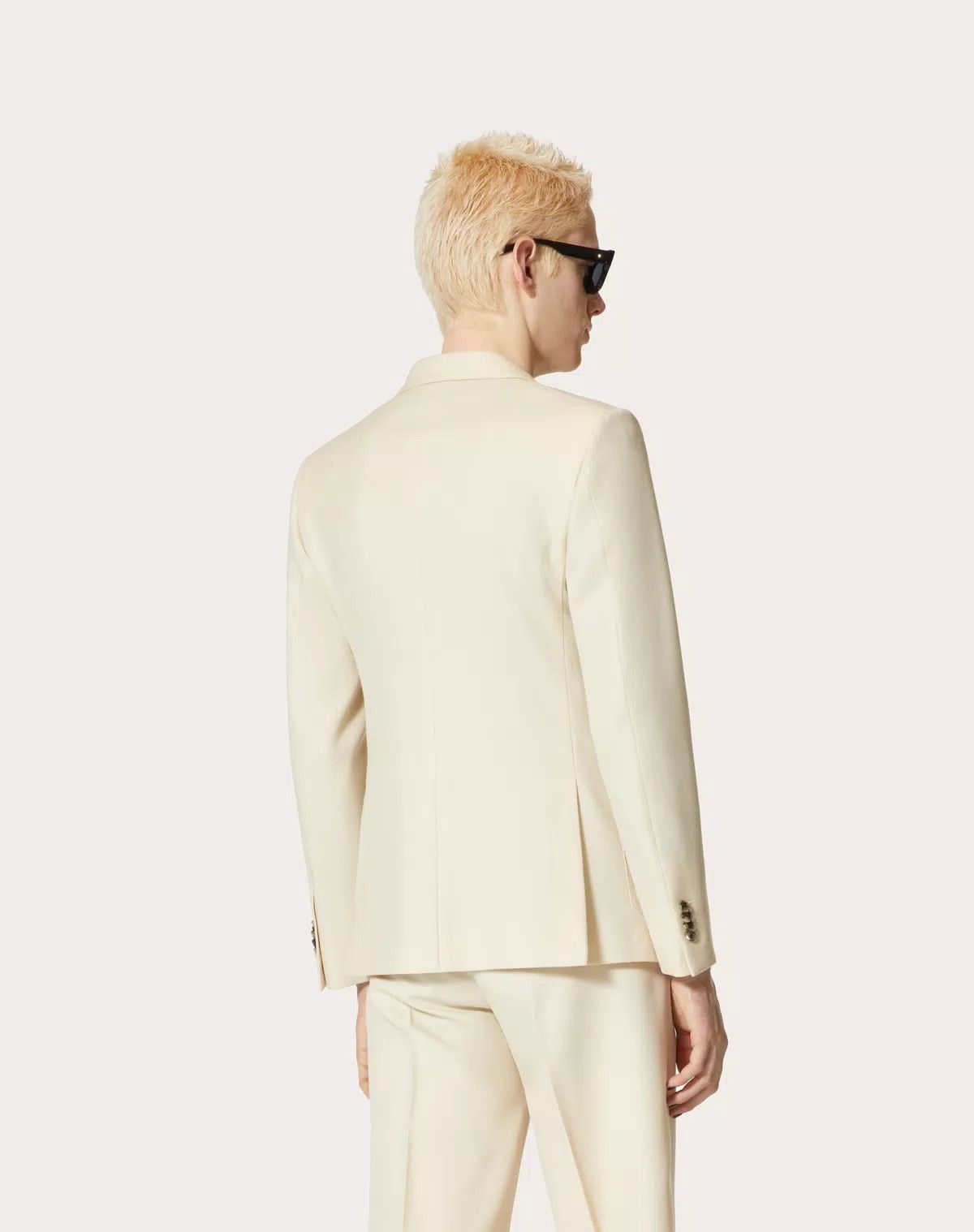 Valentino oc11z0625 Single Breasted Wool Jacket in White/Ivory Size US L / EU 52-54 / 3 - 6 Thumbnail