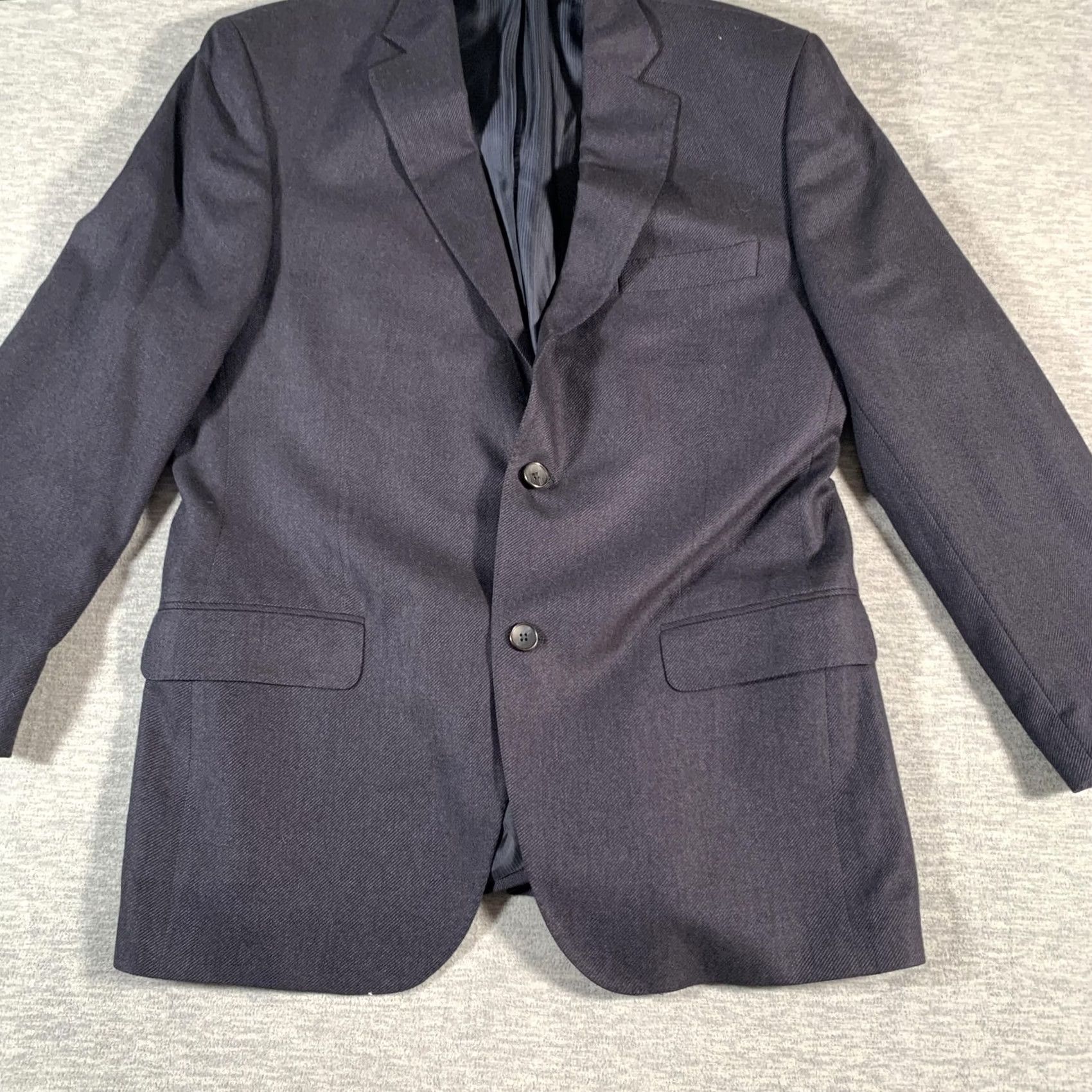 Vintage Lanza Collezione Blazer Mens 42R Navy Blue Loro Piana Wool Silk Made Canada Size 42R - 3 Thumbnail