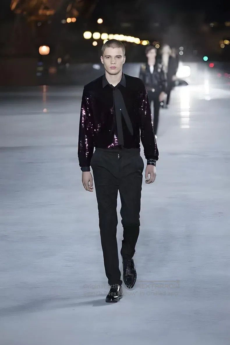 Saint Laurent Paris Saint Laurent Paris Garnet Gradient Sequin-embellished Bla Size XS / US 0-2 / IT 36-38 - 9 Thumbnail