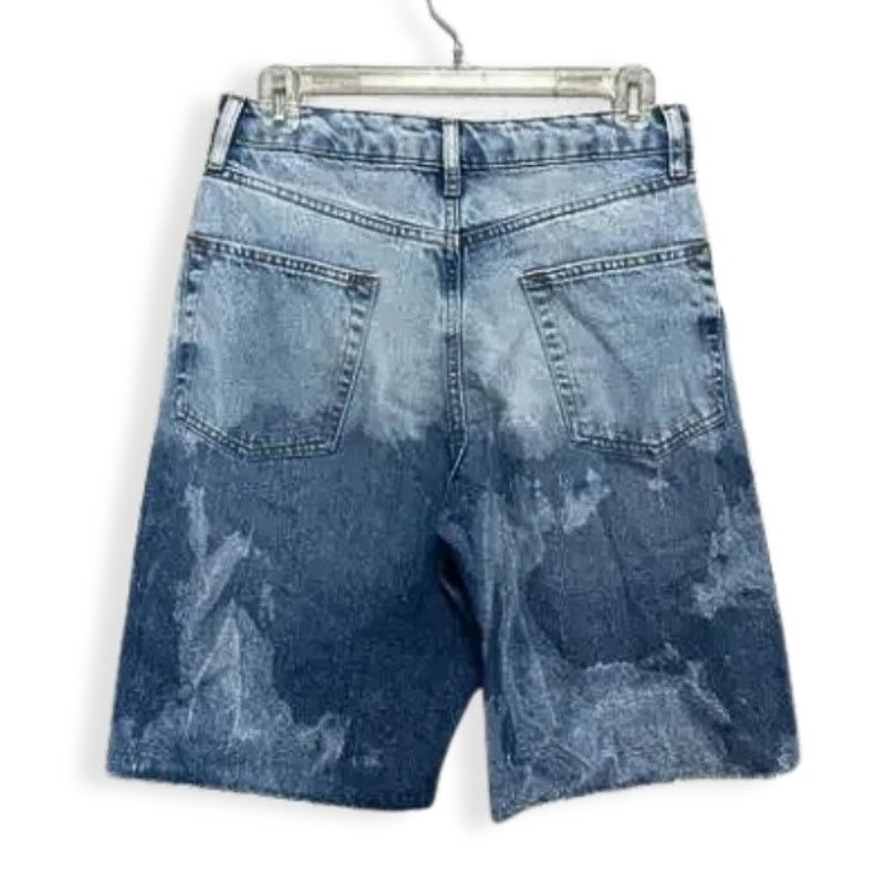 Topman Topman Bermuda Shorts Cut Off Frayed Acid Wash Denim Blue 28 Size 28" / US 6 / IT 42 - 4 Thumbnail