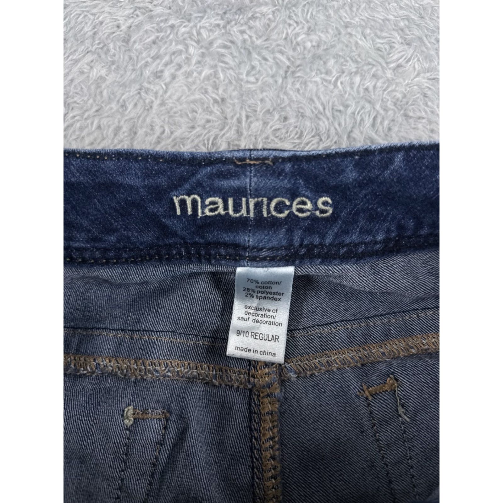 Vintage Maurices Jeans Womens 9 Blue Denim Low Rise Bootcut Distressed 30x31 Size 30" / US 8 / IT 44 - 6 Thumbnail