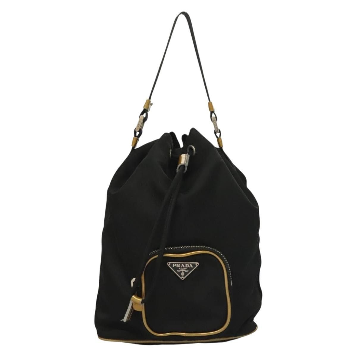 Prada PRADA Hand Bag Nylon Black Gold Size ONE SIZE - 2 Thumbnail