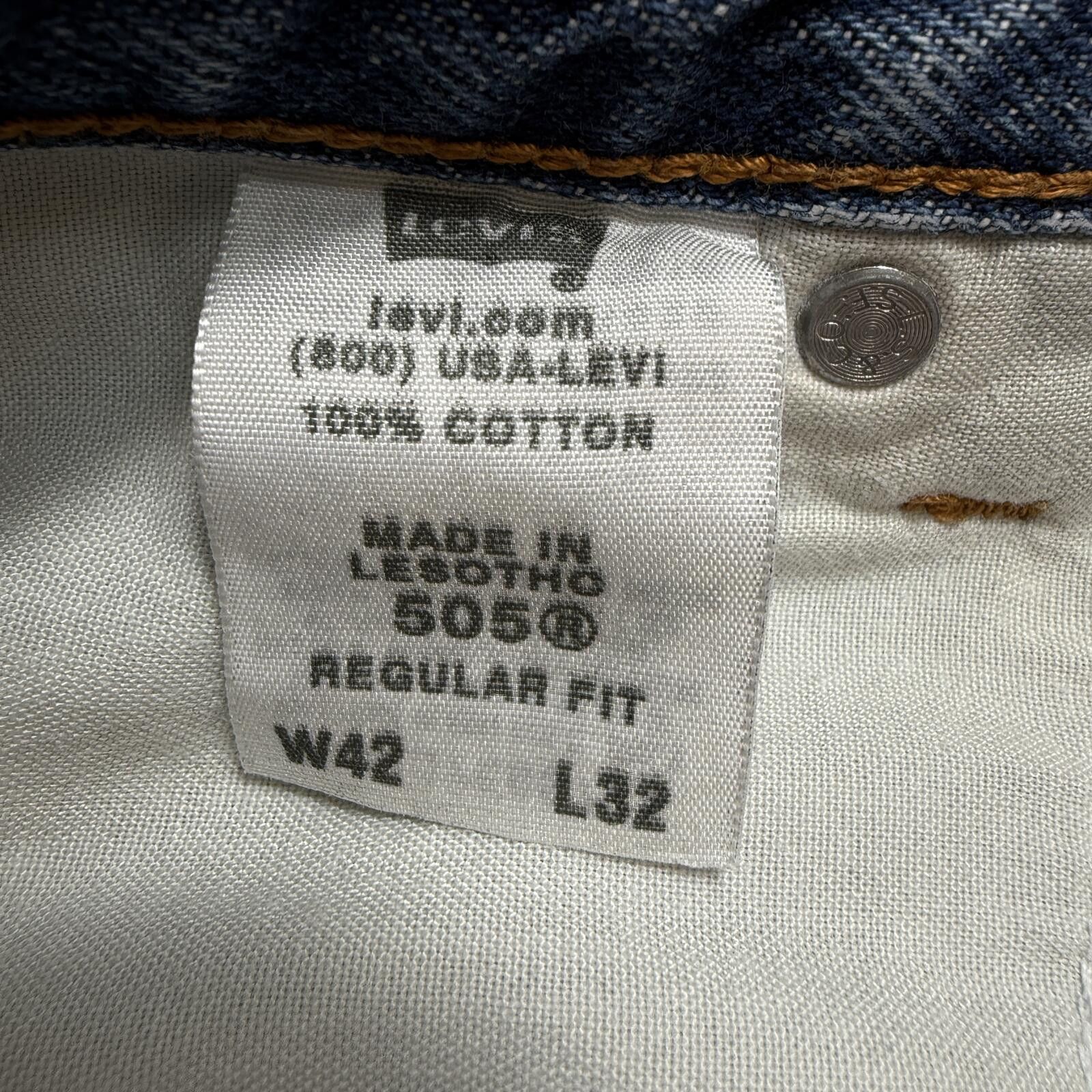 Levi's Vintage Levi’s 505 Baggy Denim Jeans Y2K Regular Fit 42x30 Size US 42 / EU 58 - 6 Thumbnail