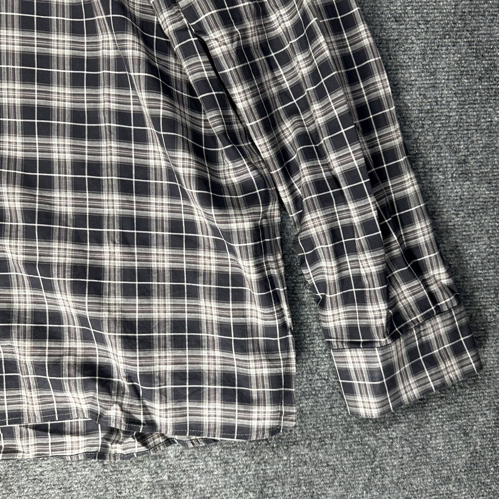 Vintage Hickey Freeman Shirt Mens XXL Gray Cotton Plaid Button Up Long Sleeve Size US XXL / EU 58 / 5 - 2 Thumbnail