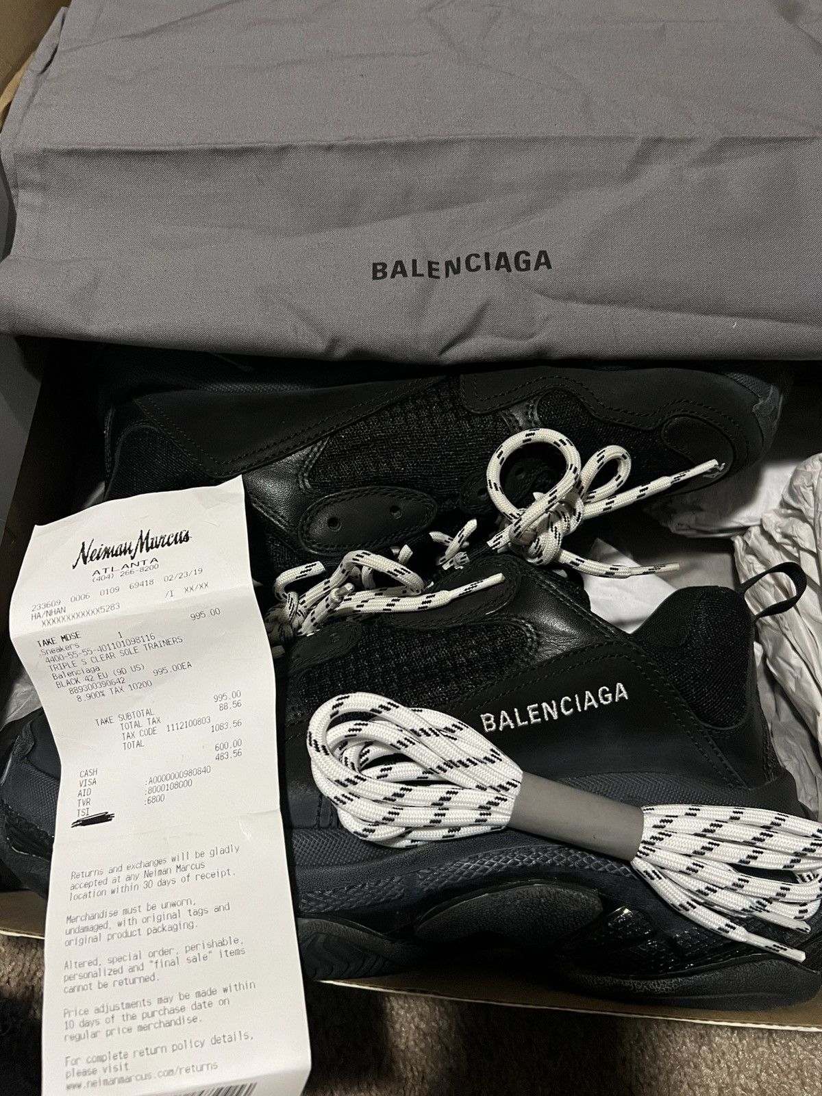 Balenciaga Balenciaga Triple S black/clear sole Size US 9 / EU 42 - 5 Thumbnail