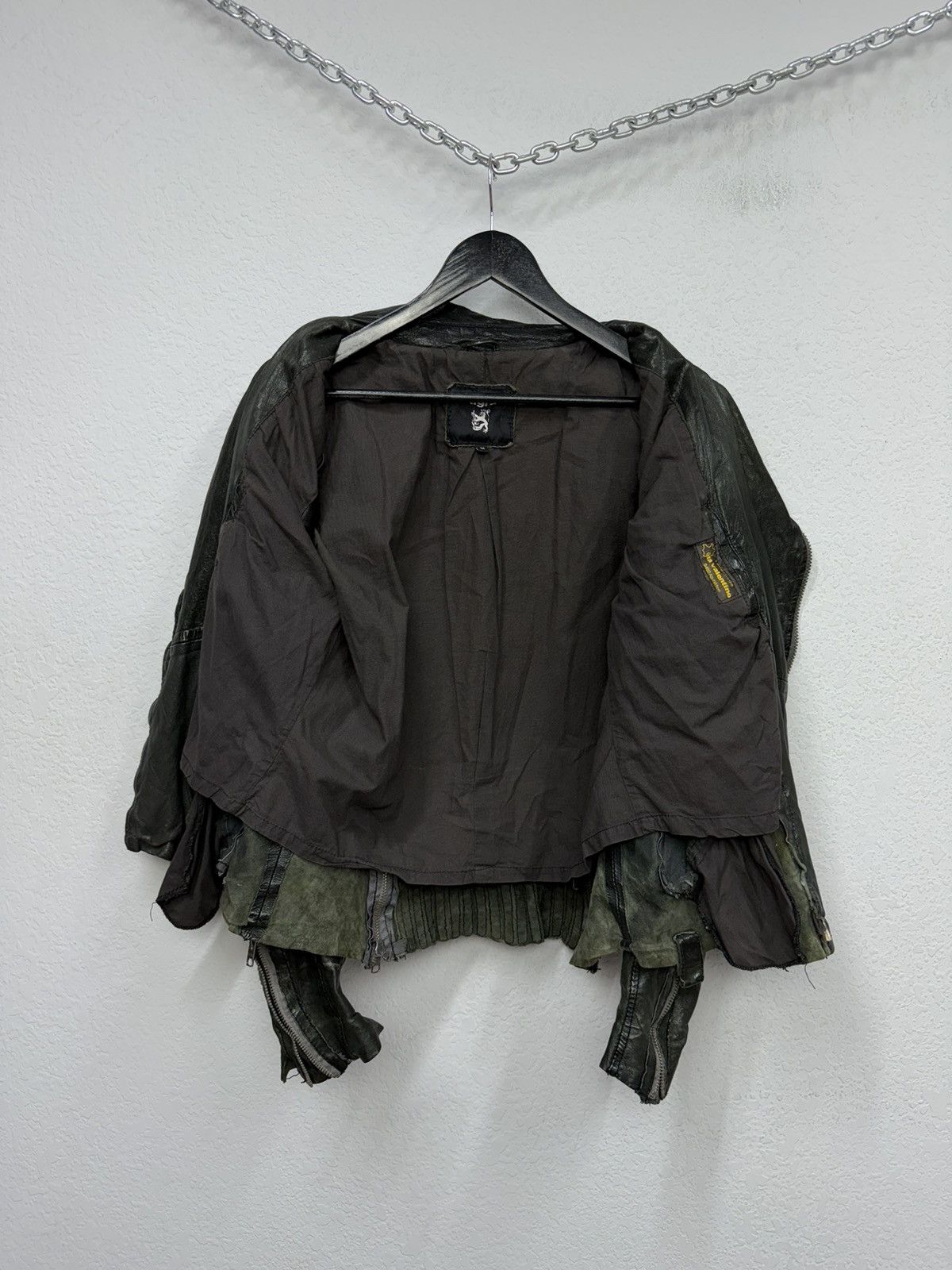 If Six Was Nine Rick Owens Style Bomber Cropped Leather Jacket Distressed Size US M / EU 48-50 / 2 - 5 Thumbnail
