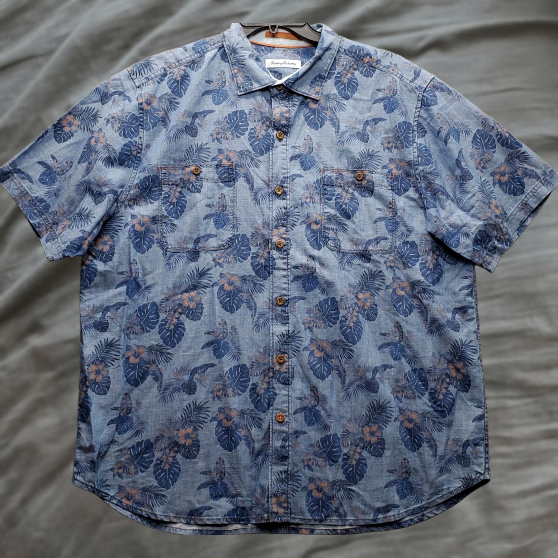 Tommy Bahama Tommy Bahama Mens XL Multi Denim Tropical Short Sleeve Button-Up Shirt Size US XL / EU 56 / 4 - 1 Thumbnail