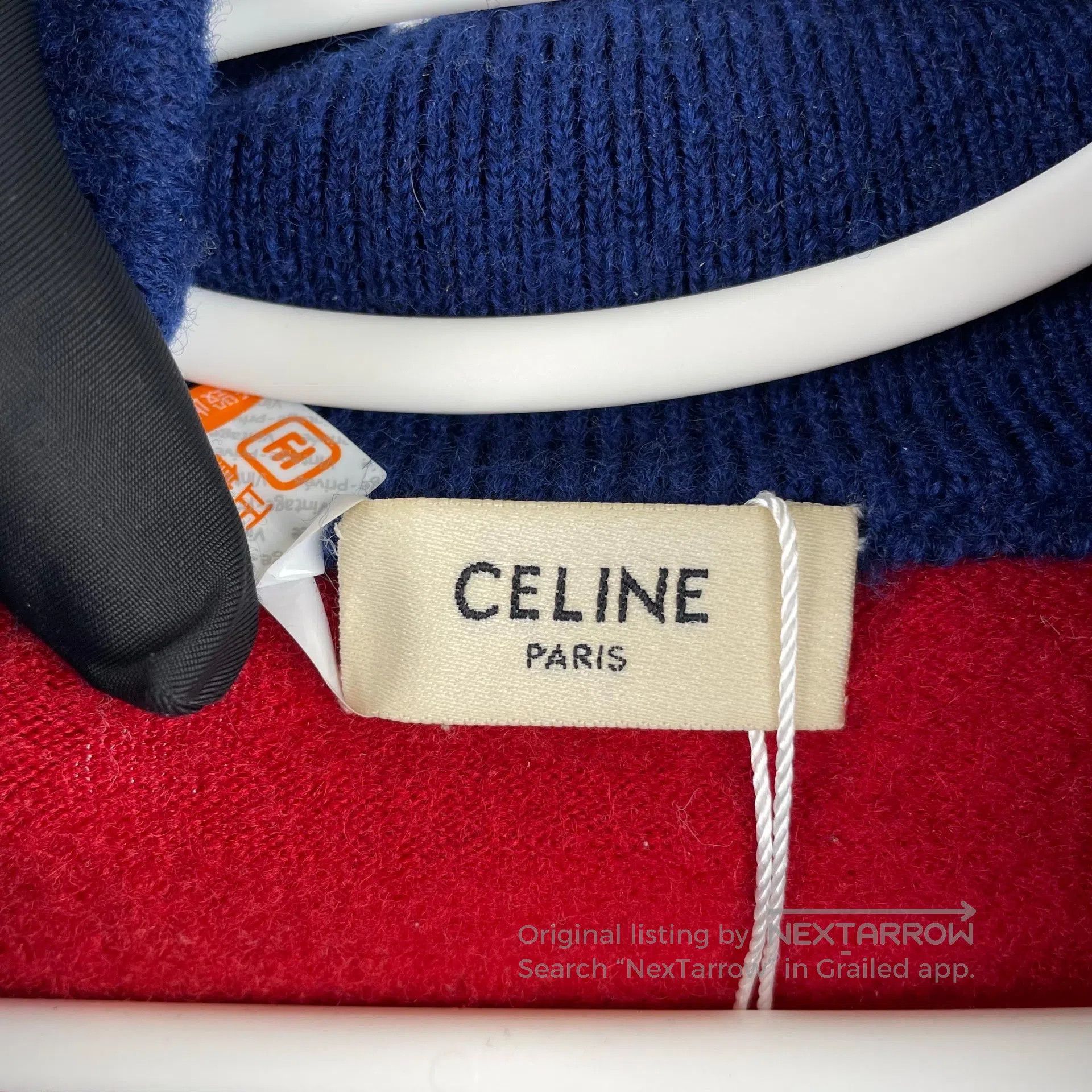 Celine CELINE Red and blue color block leisure sweater jacket XS Size US XS / EU 42 / 0 - 5 Thumbnail