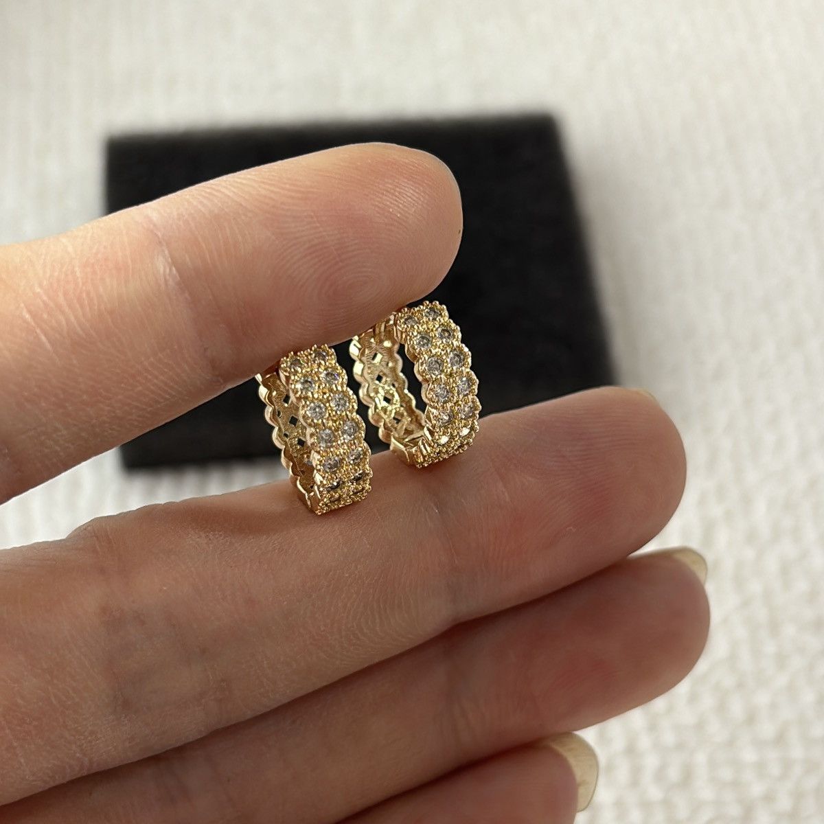 Other 15mm CZ Small Hoop Earrings for Men Women Size ONE SIZE - 7 Thumbnail