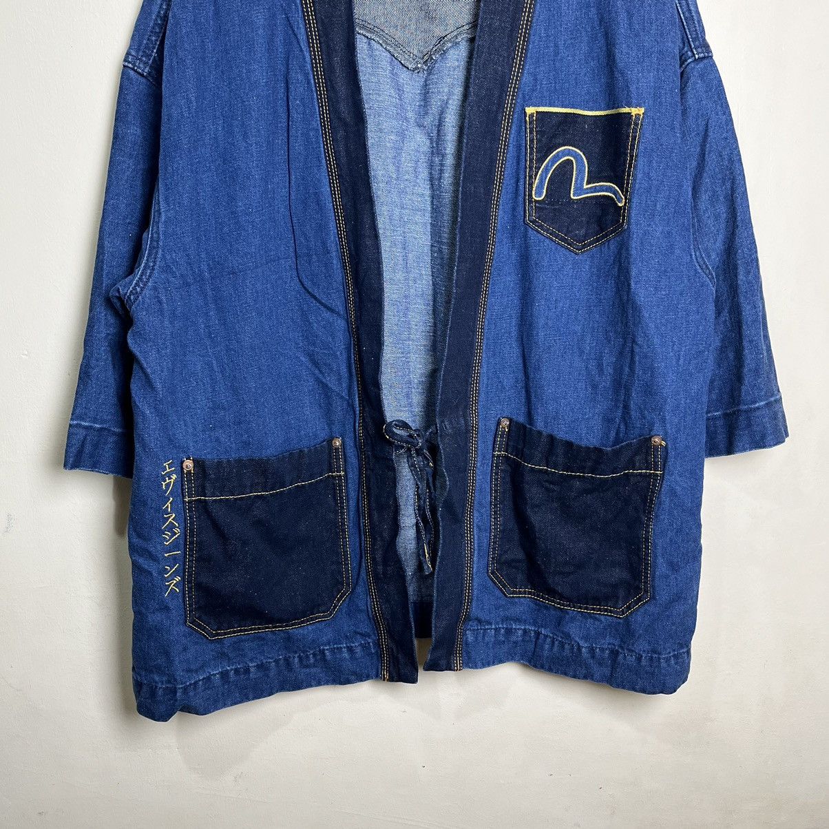 Evisu Evisu Discharged Daicock Insert Selvedge Denim Kimono Size US M / EU 48-50 / 2 - 3 Thumbnail