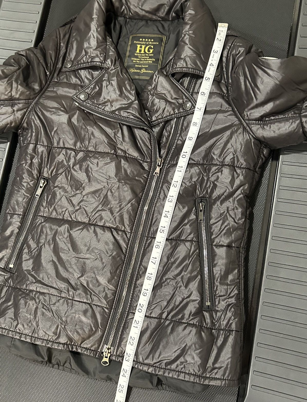 Hysteric Glamour Archive hysteric glamor asymmetrical puffer jacket biker Size S / US 4 / IT 40 - 7 Thumbnail