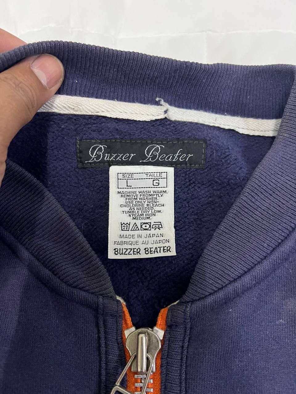 Japanese Brand × Vintage Vintage Rare 90s Buzzer Beater Zip Up Sweatshirt Size US L / EU 52-54 / 3 - 5 Thumbnail