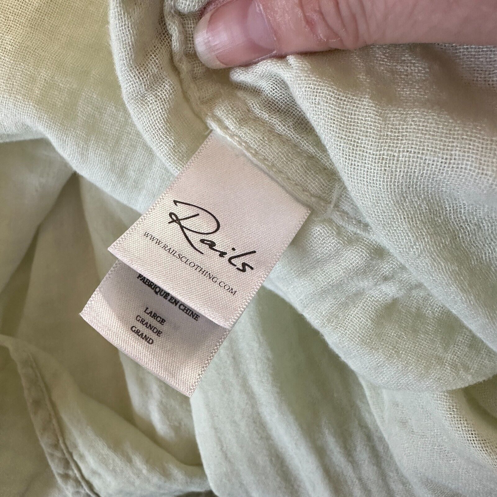Rails Rails Ellis Blue Mint Dip Dye Button Long Sleeve Gauze Shirt Size L / US 10 / IT 46 - 10 Thumbnail