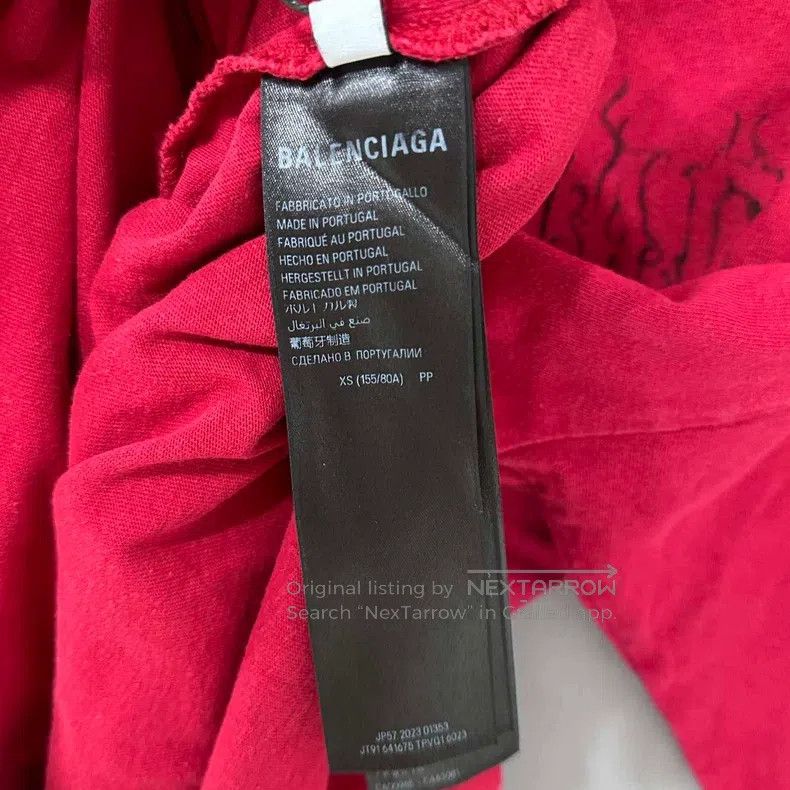 Balenciaga Balenciaga Red flame burst crack short sleeve Size US XS / EU 42 / 0 - 6 Thumbnail
