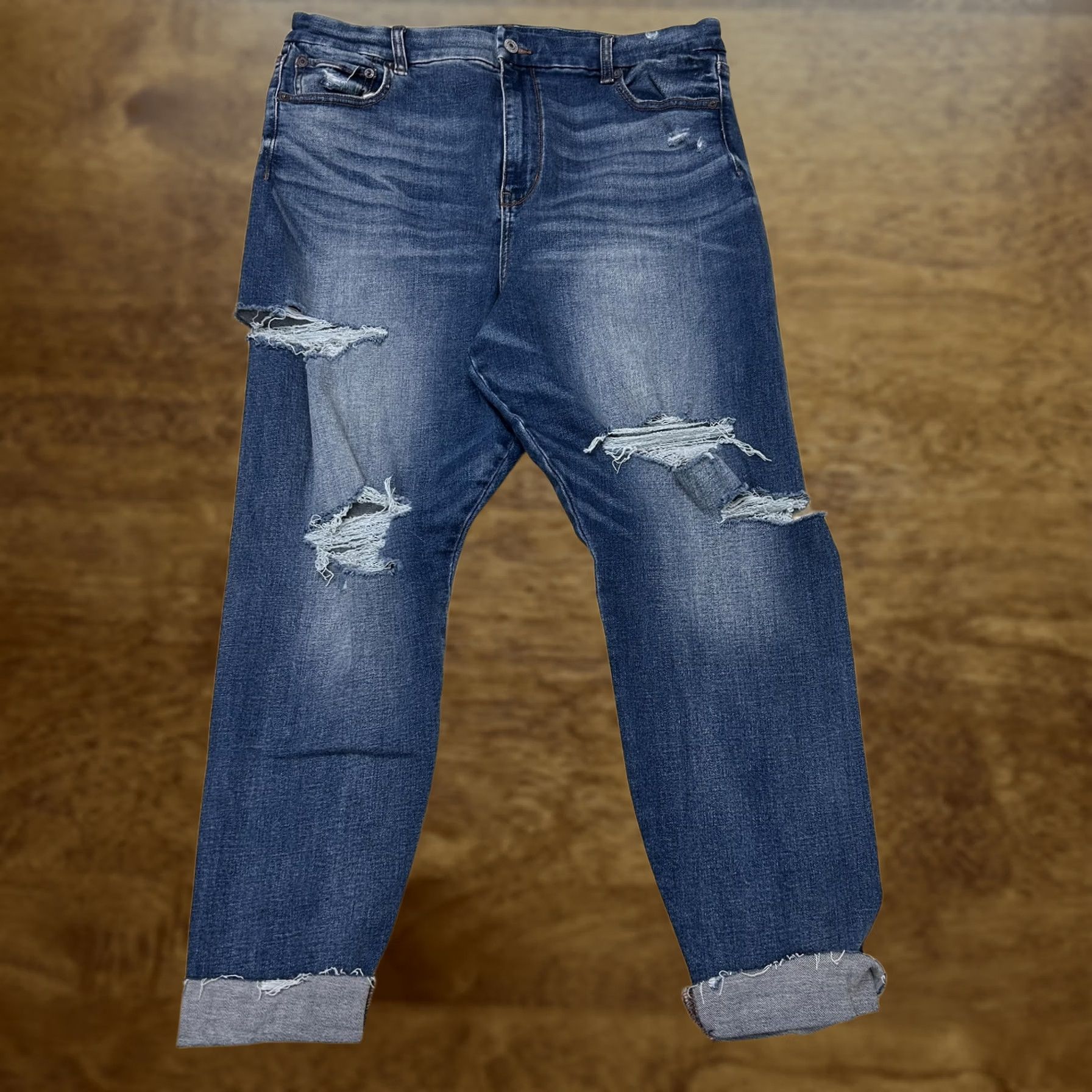 American Eagle Outfitters VINTAGE American Eagle Outfitters Jeans Womens 16 Short Blue Distressed Denim Tapered Regular Rise High? Size 38" / US 16 / IT 52 - 1 Thumbnail