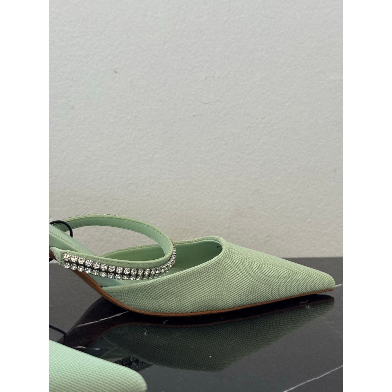 Zara Zara Pistachio Pastel Pointed-toe Mule Kitten Heels Size US 9 / IT 39 - 13 Thumbnail