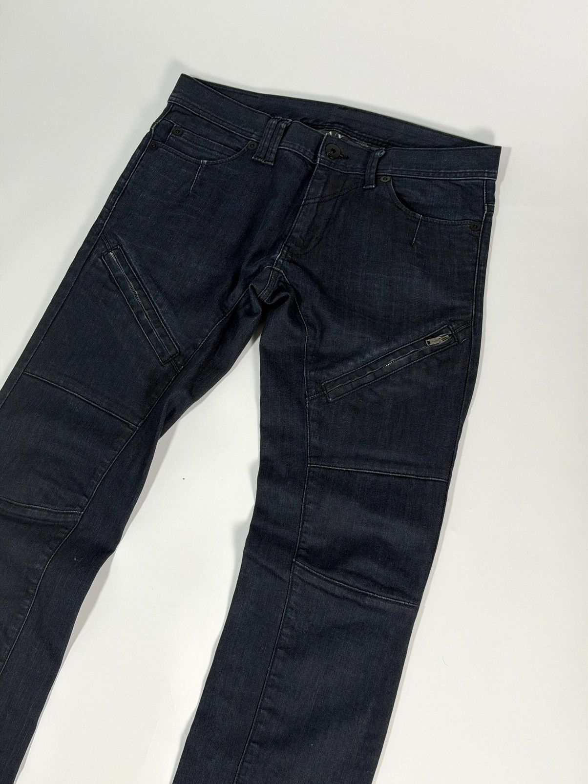 Armani Exchange Armani Painted Moto Style Denim Size US 33 - 2 Thumbnail