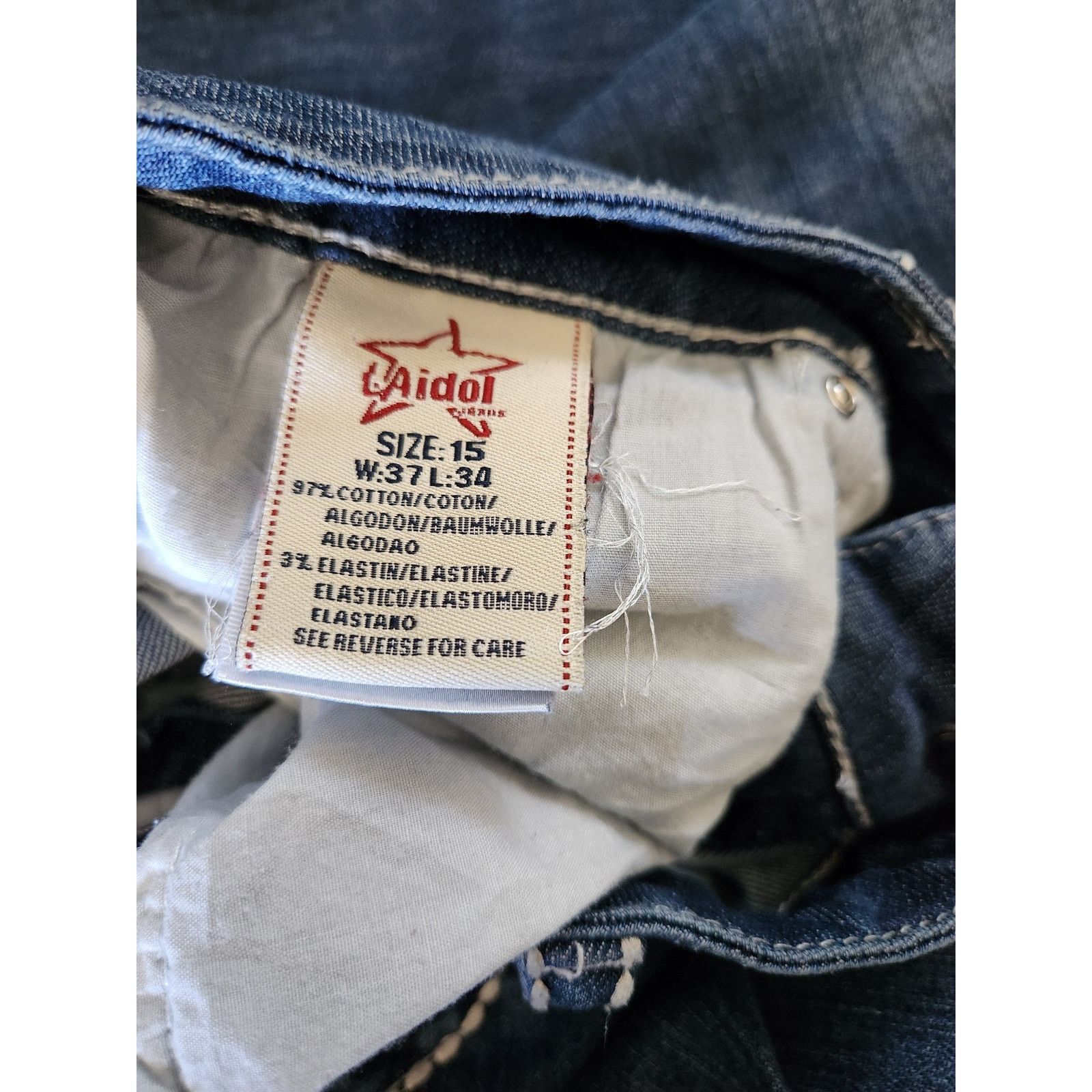 Other L.A Idol Women's Blinged Out Boot Cut Denim Jeans 15 W37 L34 Size 37" - 7 Thumbnail