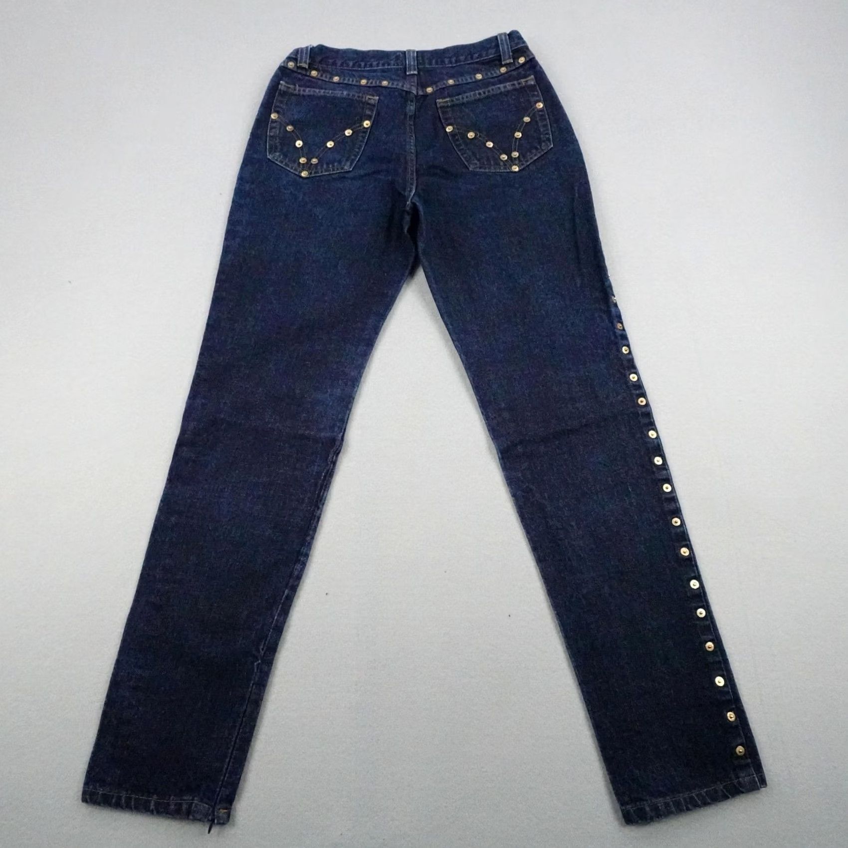 Dolce & Gabbana Dolce & Gabbana D&G Jeans Womens 30 Blue Denim Dark Wash Studded Embellished Size 30" / US 8 / IT 44 - 5 Thumbnail