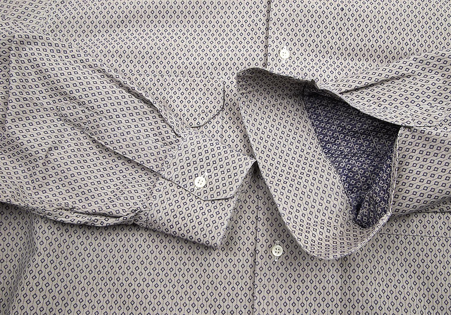 Emporio Armani Button-Down Shirt with Pattern in Gray and Navy, Size L Size US L / EU 52-54 / 3 - 10 Thumbnail
