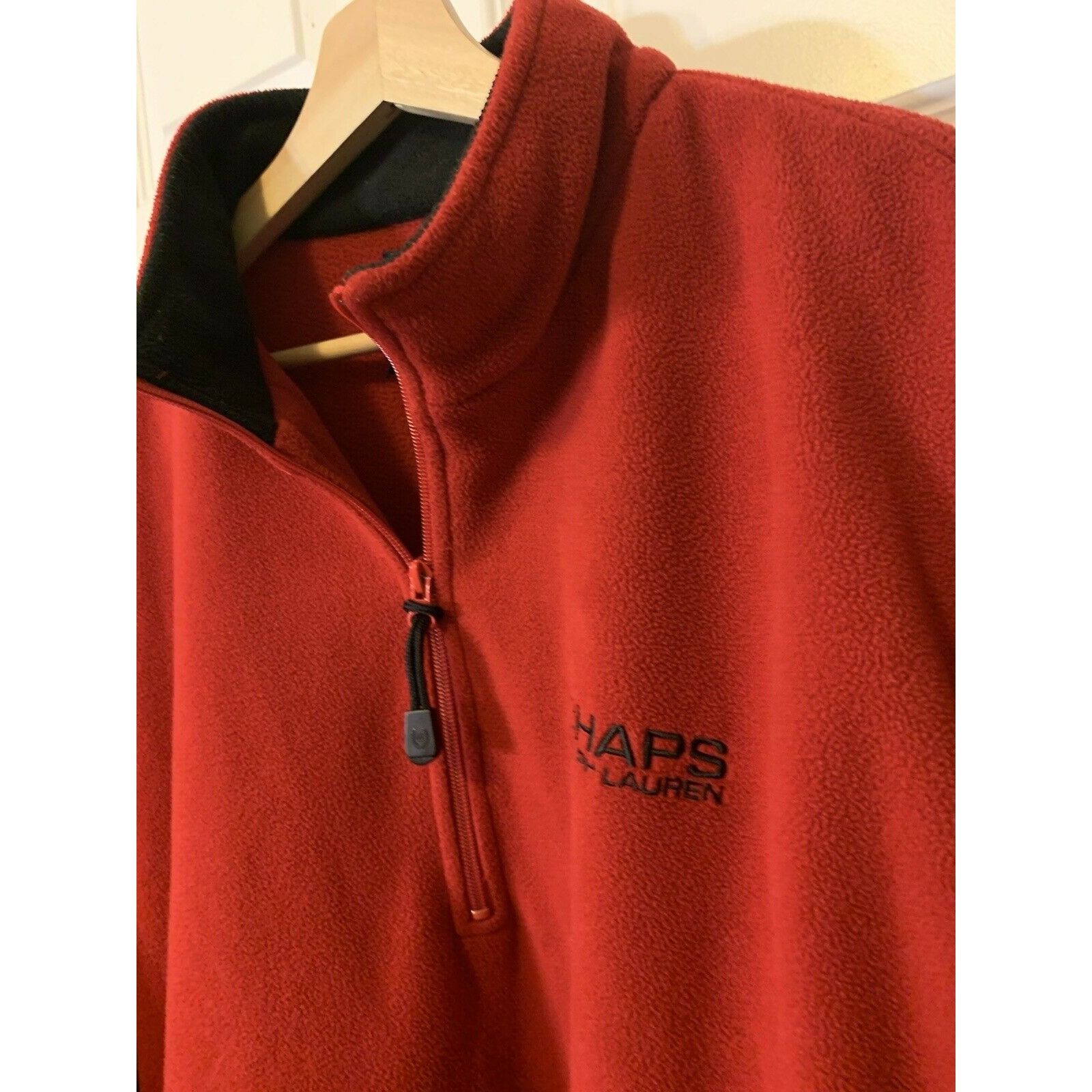 Chaps Vtg Chaps Ralph Lauren Fleece 1/2 Zip Red Gray Black Sweater Size US XL / EU 56 / 4 - 7 Thumbnail