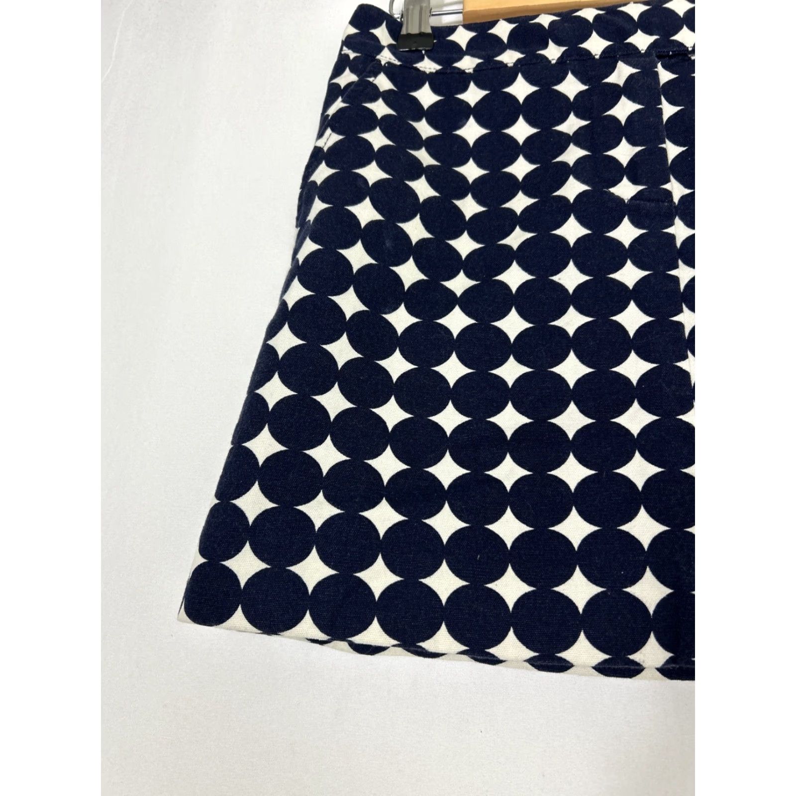 J.Crew J.CREW Skirt Womens Size 4 Mini Multicolor Blue White Polka Dot 30x14 Short Regular Mens Size 27" / US 4 / IT 40 - 2 Thumbnail