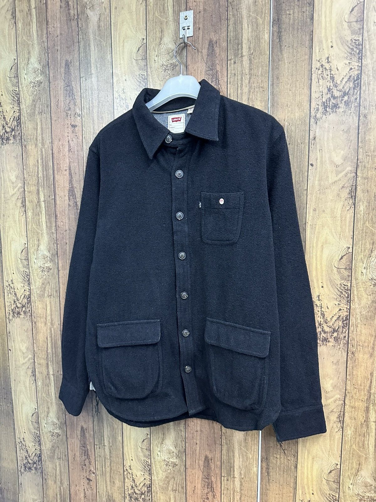 Levi's Vintage Levis Black Wool Button Shirt Z25 Size US S / EU 44-46 / 1 - 2 Thumbnail