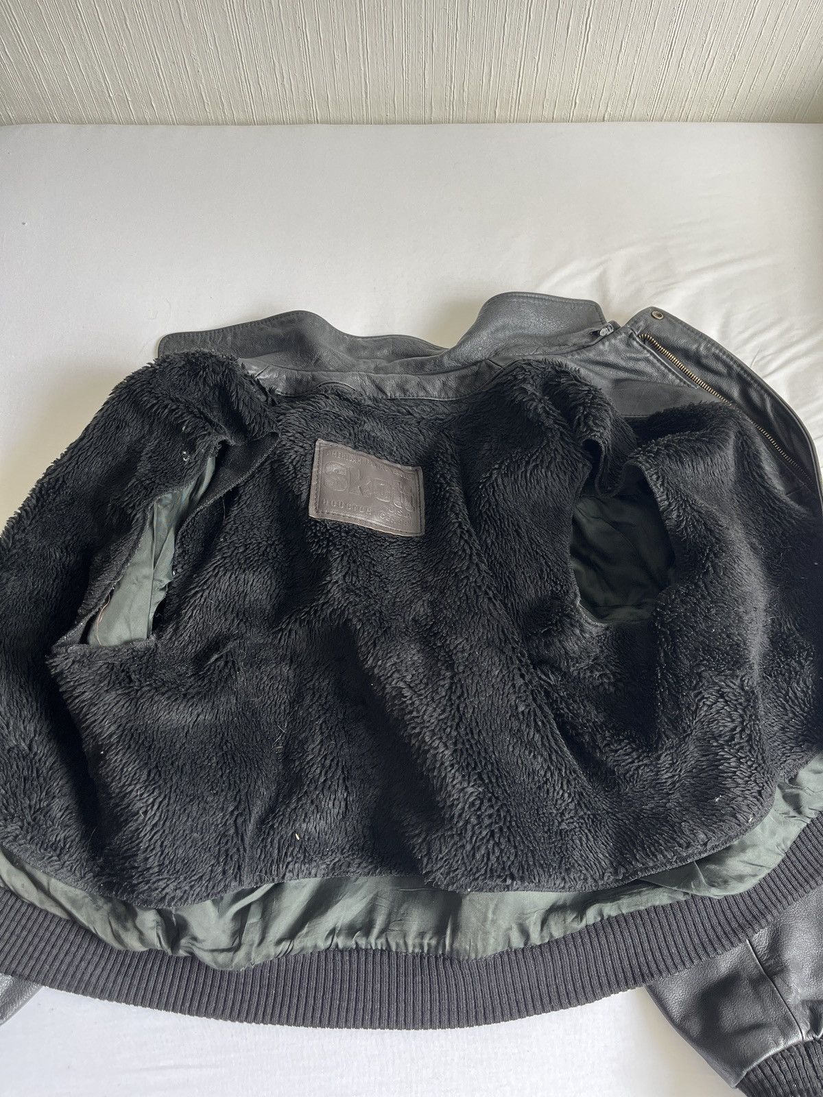 Vintage 90s Leather Flight Jacket Size US L / EU 52-54 / 3 - 2 Thumbnail
