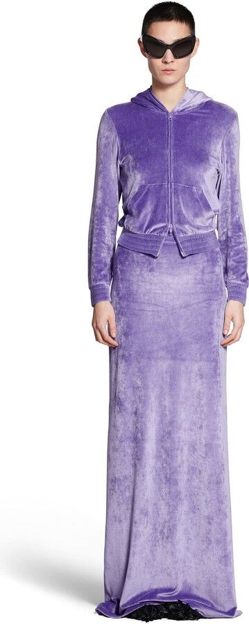 Balenciaga o1mt1gz0924 Maxi Skirt in Purple Size 27" / US 4 / IT 40 - 2 Thumbnail