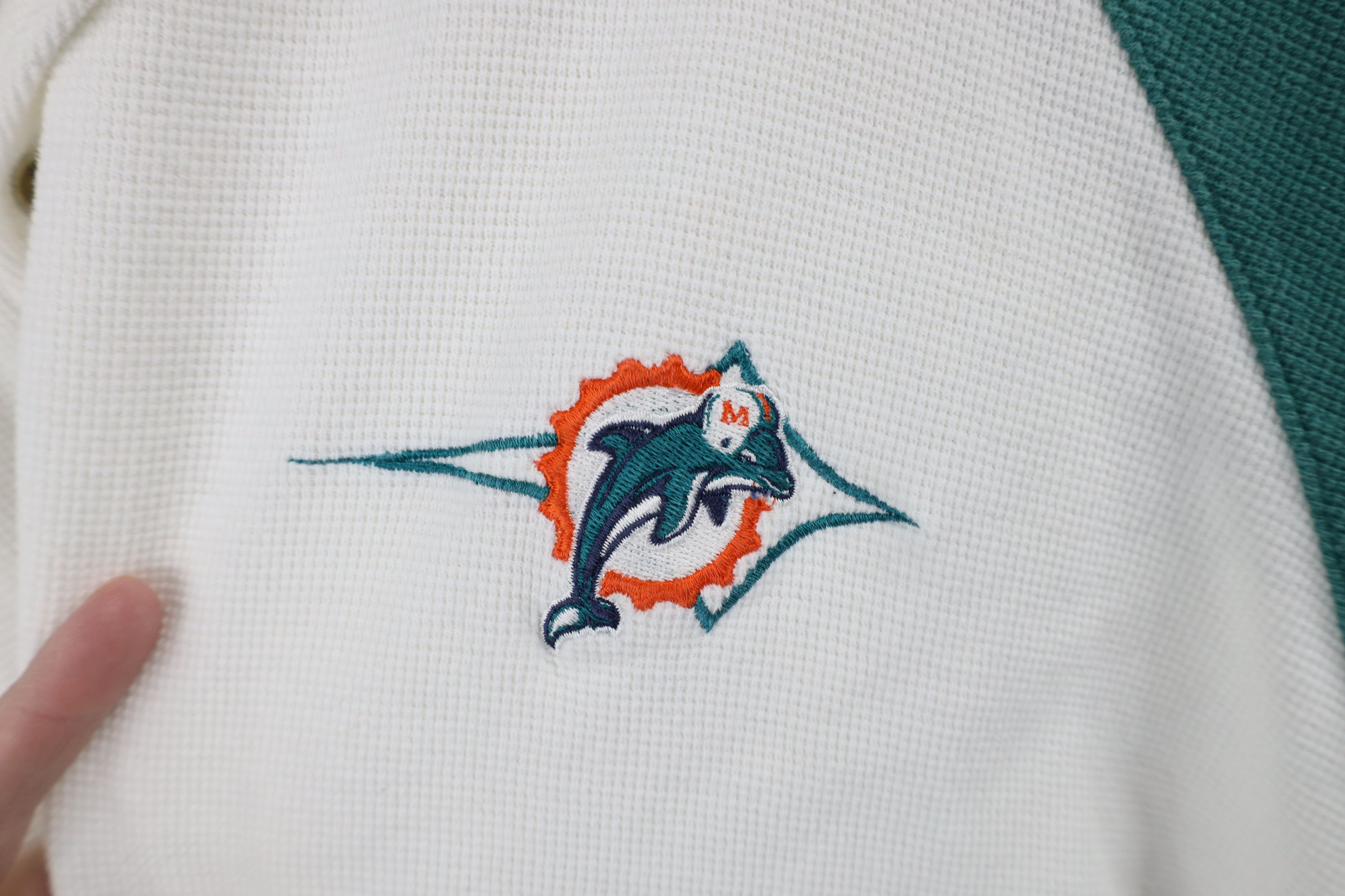 Starter × Vintage Vintage 90s Starter Dolphins Football Thermal Waffle Polo Size US XL / EU 56 / 4 - 5 Thumbnail