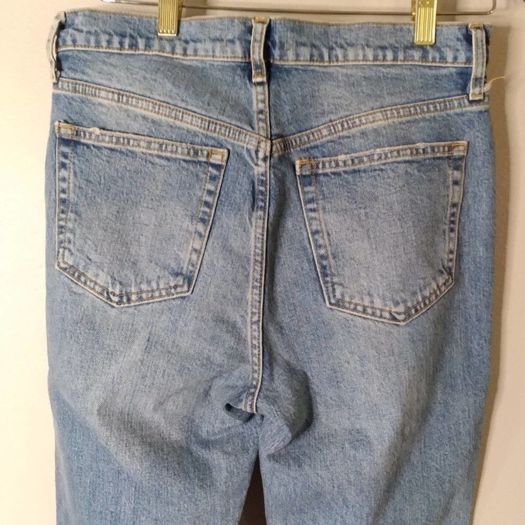 Free People We The Free Denim Jeans Raw Frayed Hem Distressed Size 29 Size 29" - 9 Thumbnail