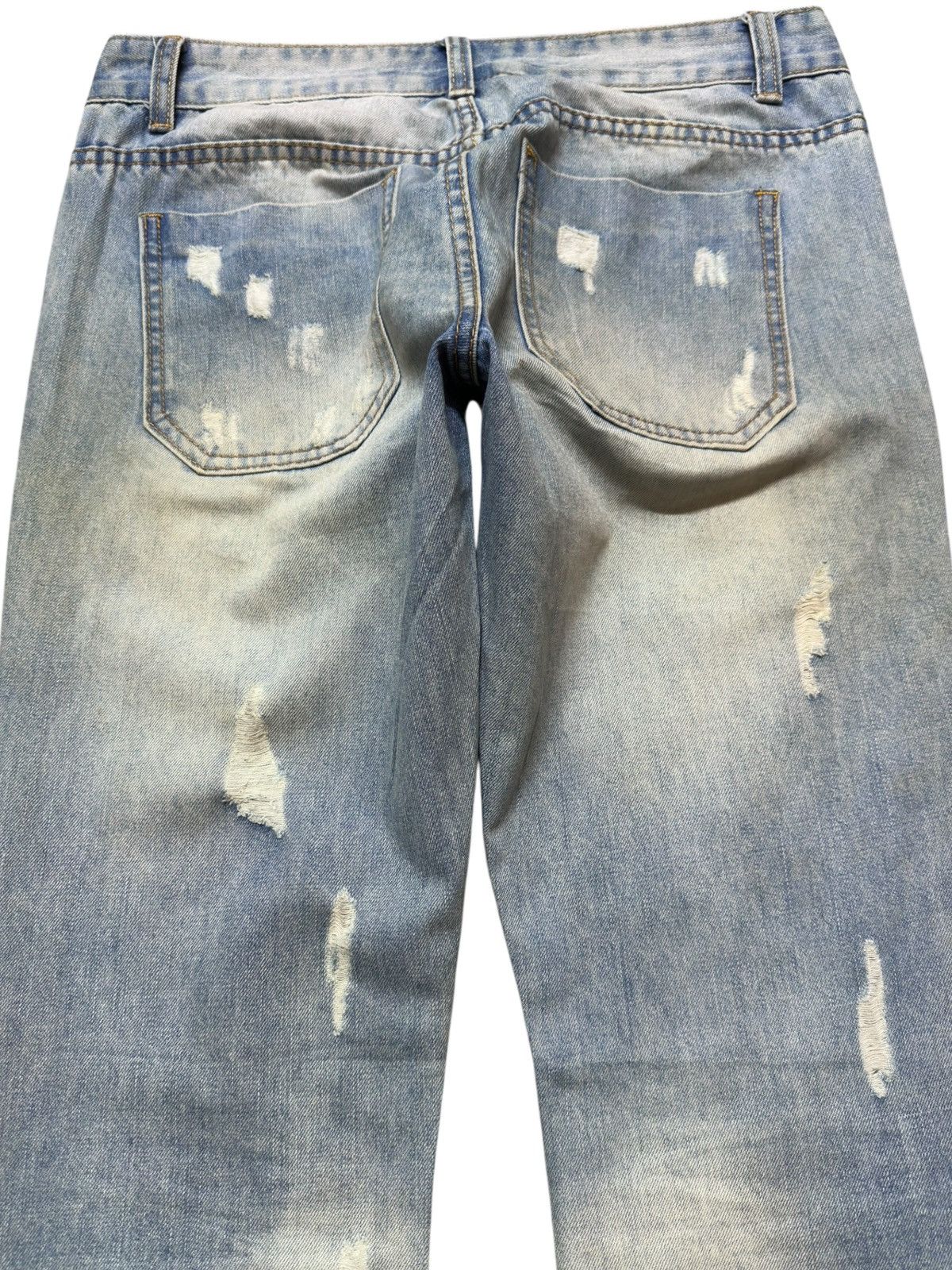 Top Of The World Vintage Top Trends Flare Bush Pants Grunge Distressed Denim Size US 30 / EU 46 - 6 Thumbnail