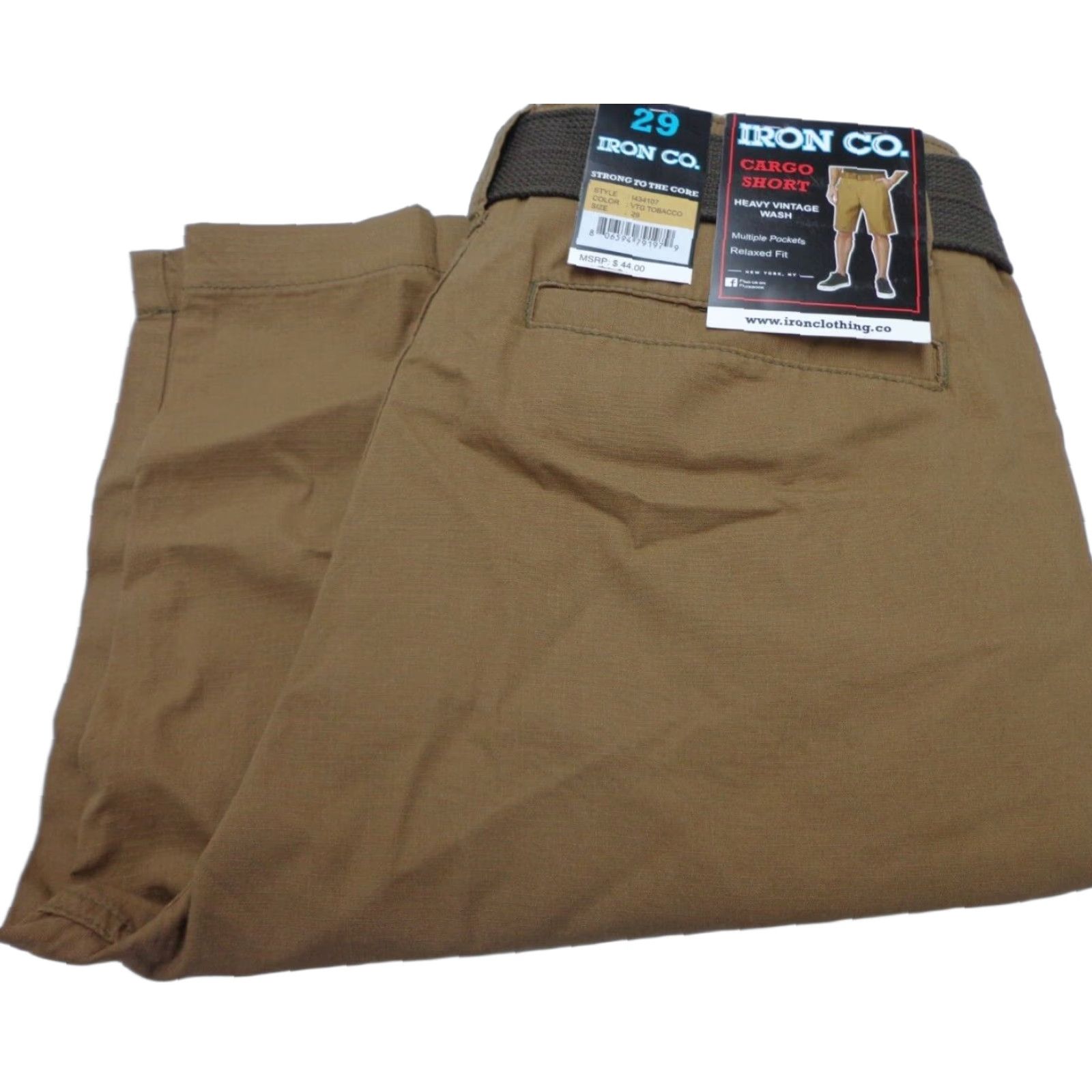 Vintage VINTAGE IRON CO. Cargo Shorts Belted Brown 29 Men - Cargo Belted Shorts Tobacco Brown Size 29 NEW Size US 29 - 1 Thumbnail