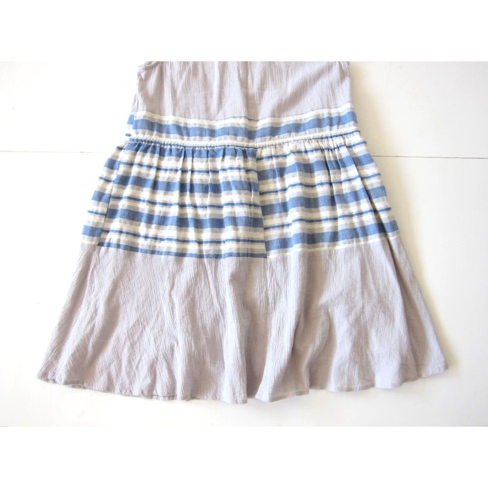 Vintage Symphony Shirt Dress Sleeveless Collared Tunic Cotton Gauze Stripe M Women Size M / US 6-8 / IT 42-44 - 7 Thumbnail