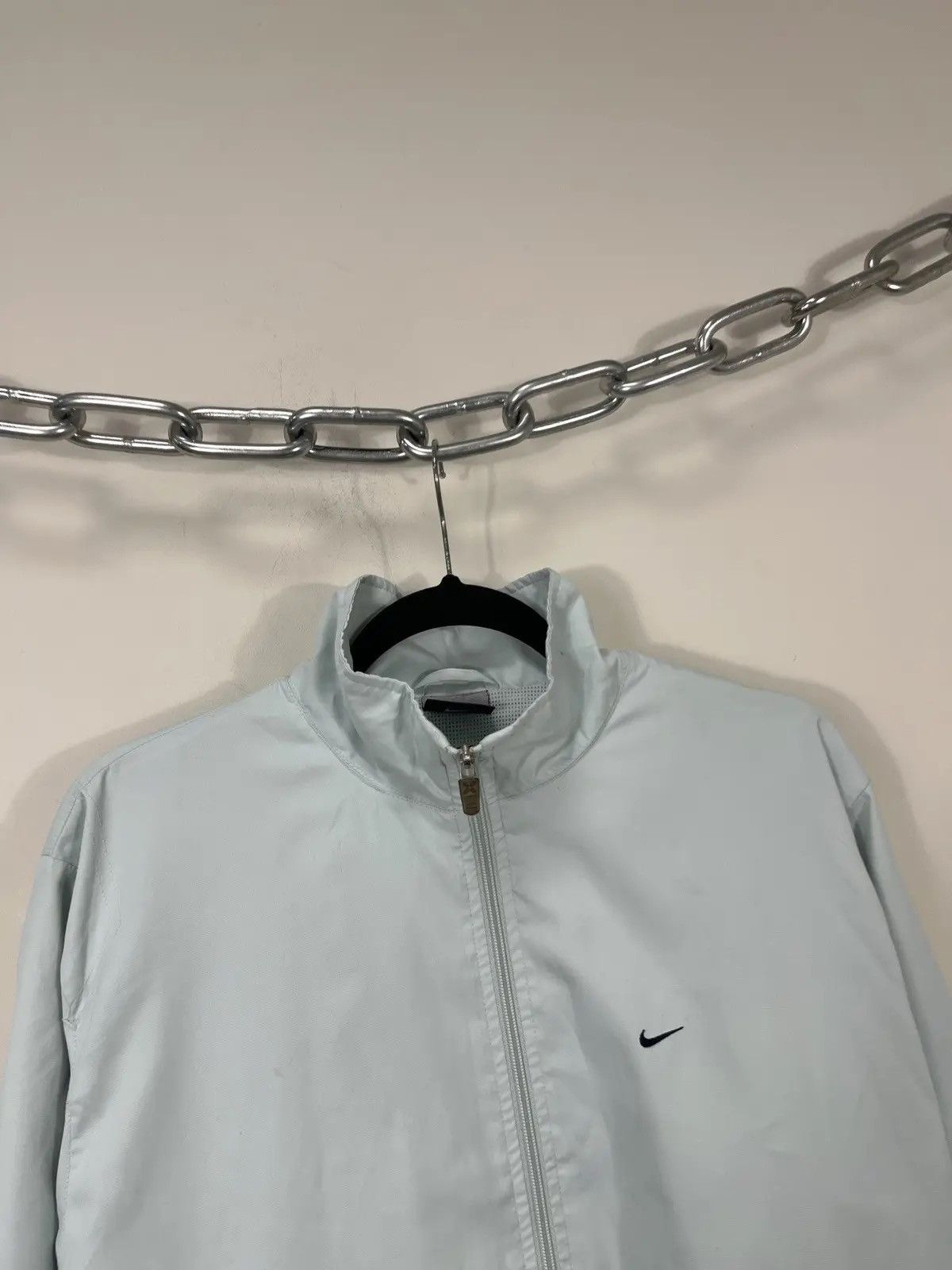 Nike × Vintage Vintage Nike Y2K Light Blue Retro Hype Nylon Track Jacket Size US XL / EU 56 / 4 - 2 Thumbnail