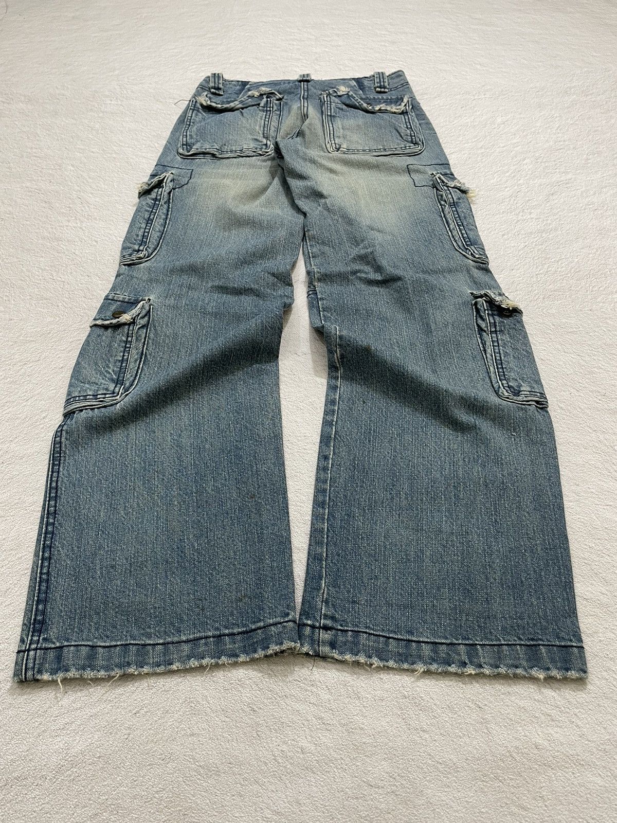 Kapital 2000s Cargo Multi Pocket Faded Baggy Jeans y2k Style Size US 28 / EU 44 - 6 Thumbnail