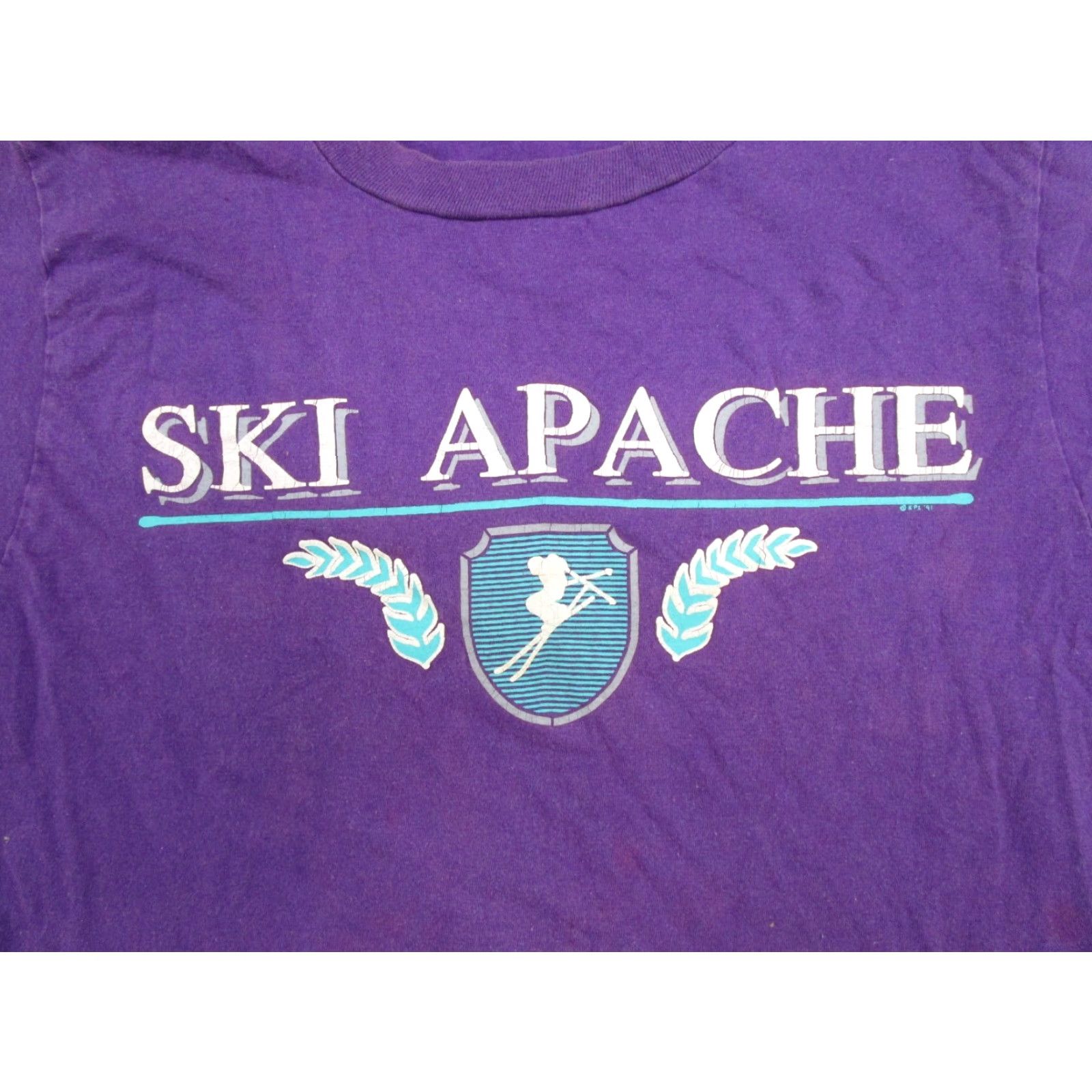 Vintage VINTAGE 90s Eagle Shirt Long Sleeve Men L Purple Cotton 90s Stitch Crew Neck Single Size US L / EU 52-54 / 3 - 2 Thumbnail