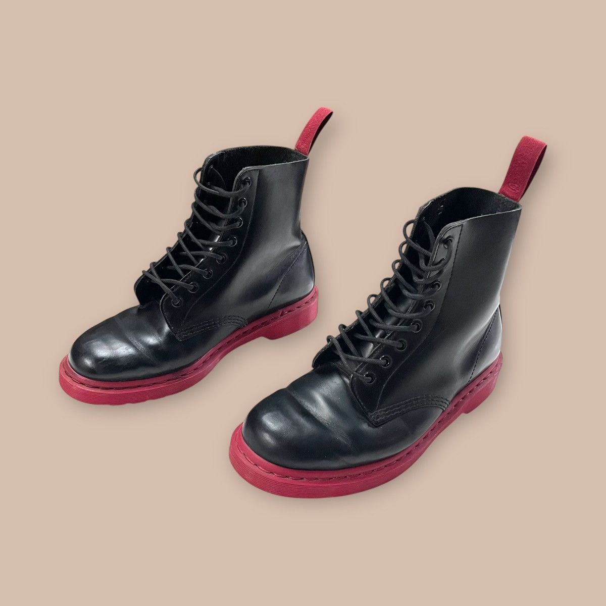 Dr. Martens Dr. Martens® 1460 8 eyelets Black and Red Boots Size US 10 / EU 43 - 1 Thumbnail