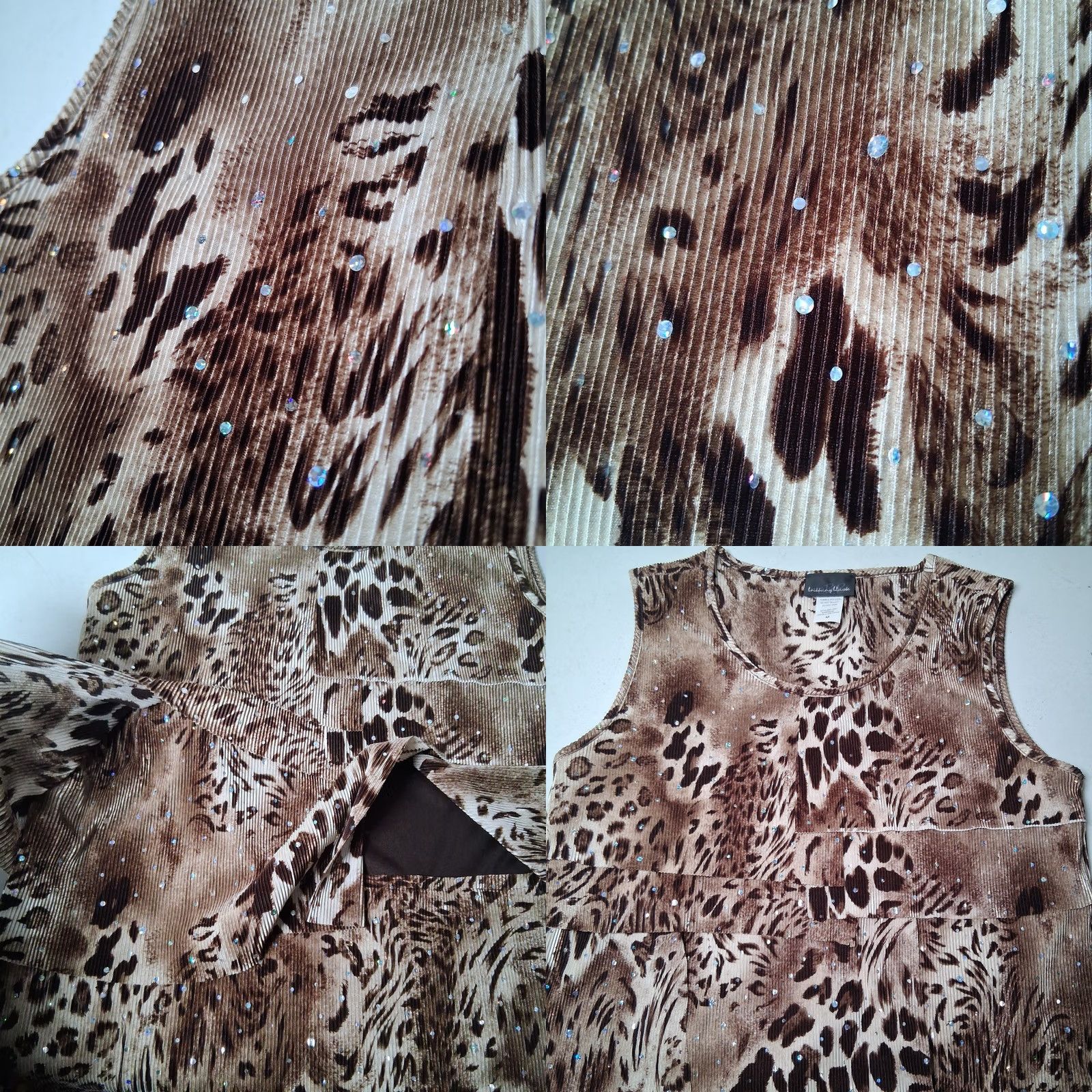Vintage VINTAGE Brittany Black Shirt M Cat Print Sleeveless Ribbed Mirrored Flutter Size M / US 6-8 / IT 42-44 - 10 Thumbnail
