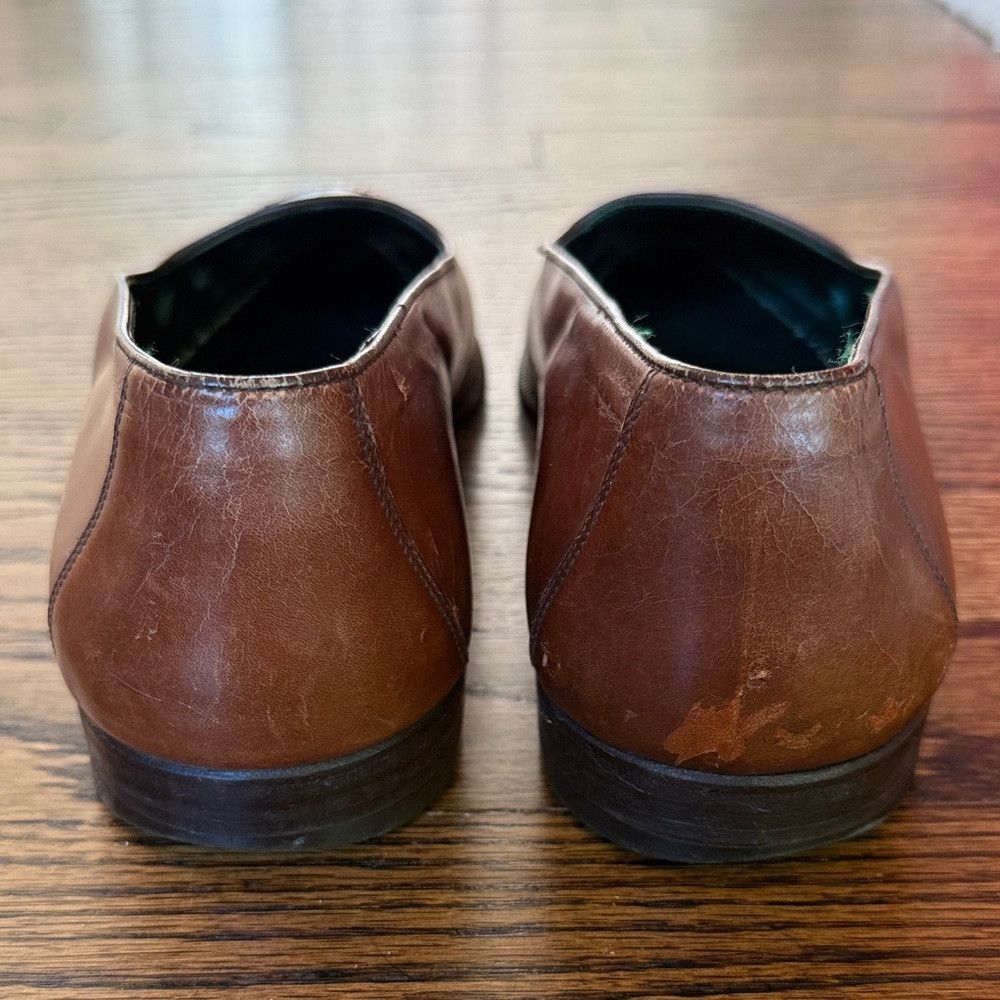 Gucci Z Gucci Men’s 42/8.5 Vintage Brown Leather Slip-On Loafers Size US 8.5 / EU 41-42 - 7 Thumbnail