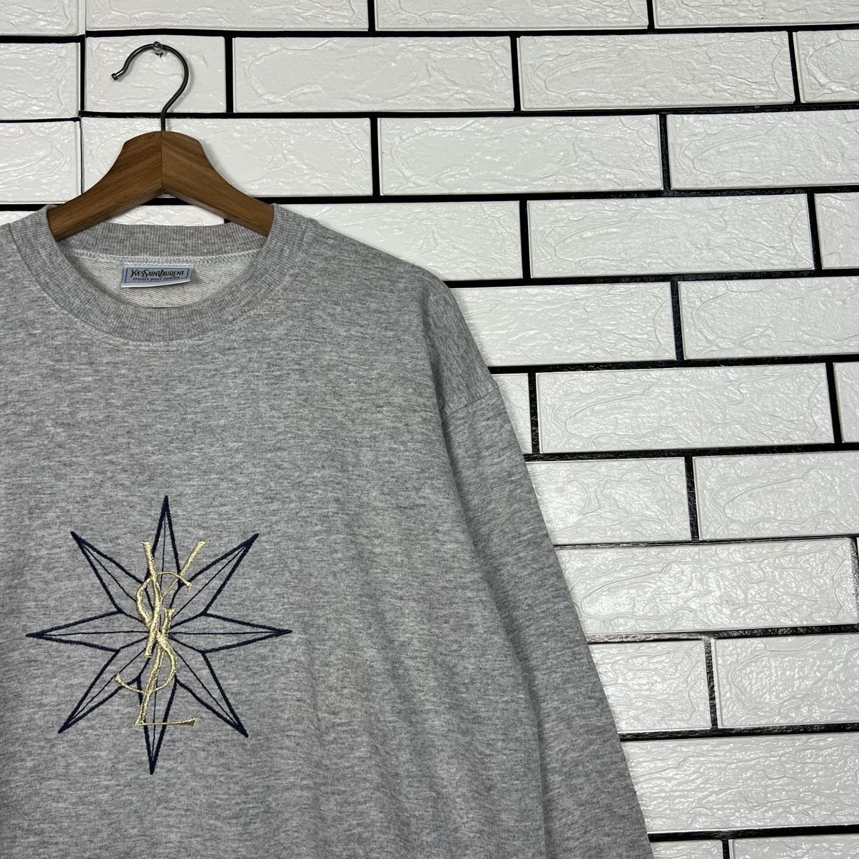 Yves Saint Laurent 90's YSL Embroidered Logo Crewneck Sweatshirt #4168-C191 Size US L / EU 52-54 / 3 - 5 Thumbnail
