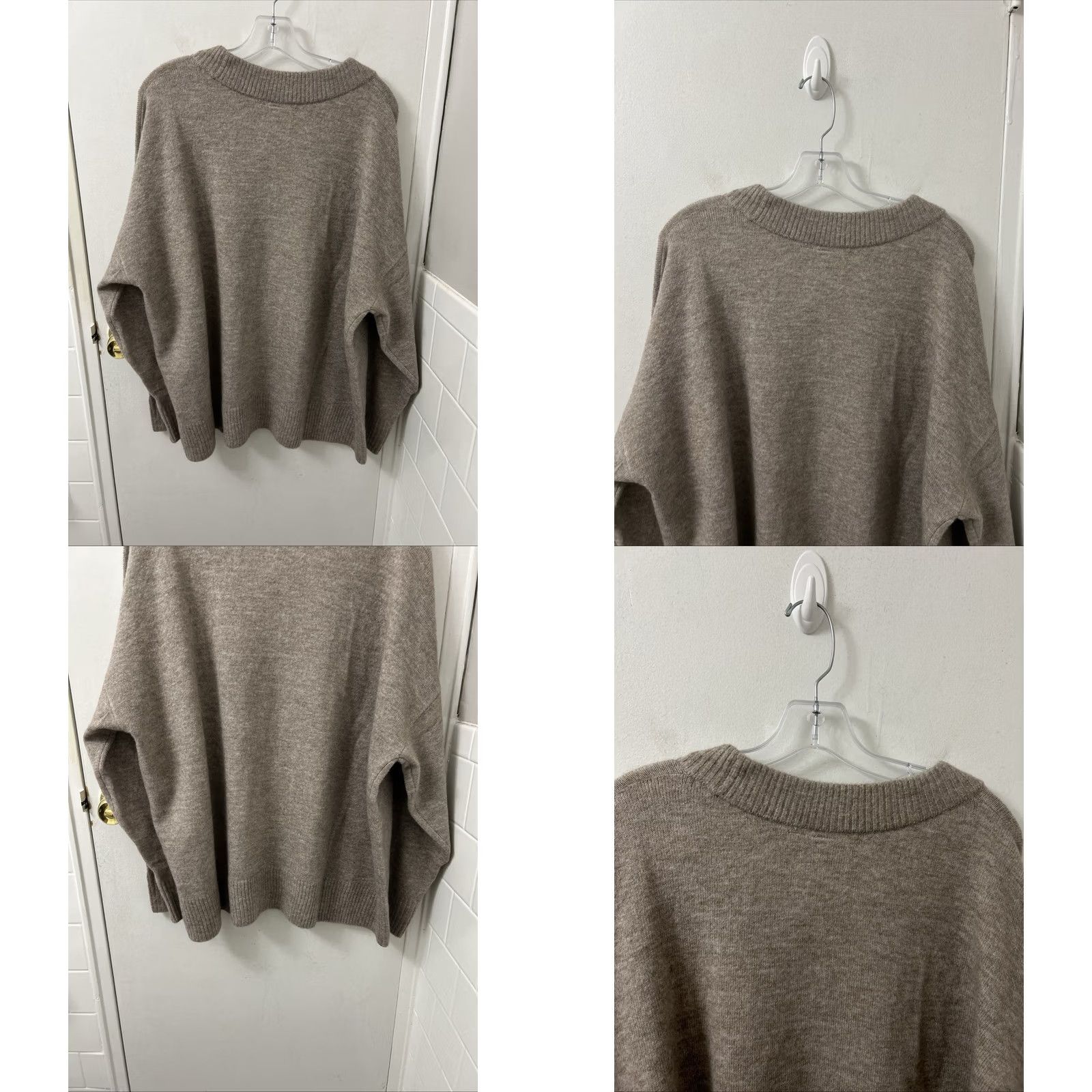 Gap Gap Womens Sweater V-Neck 2XL Brown Knit Oversized Pullover NWT Size XXL / US 16-18 / IT 52-54 - 8 Thumbnail